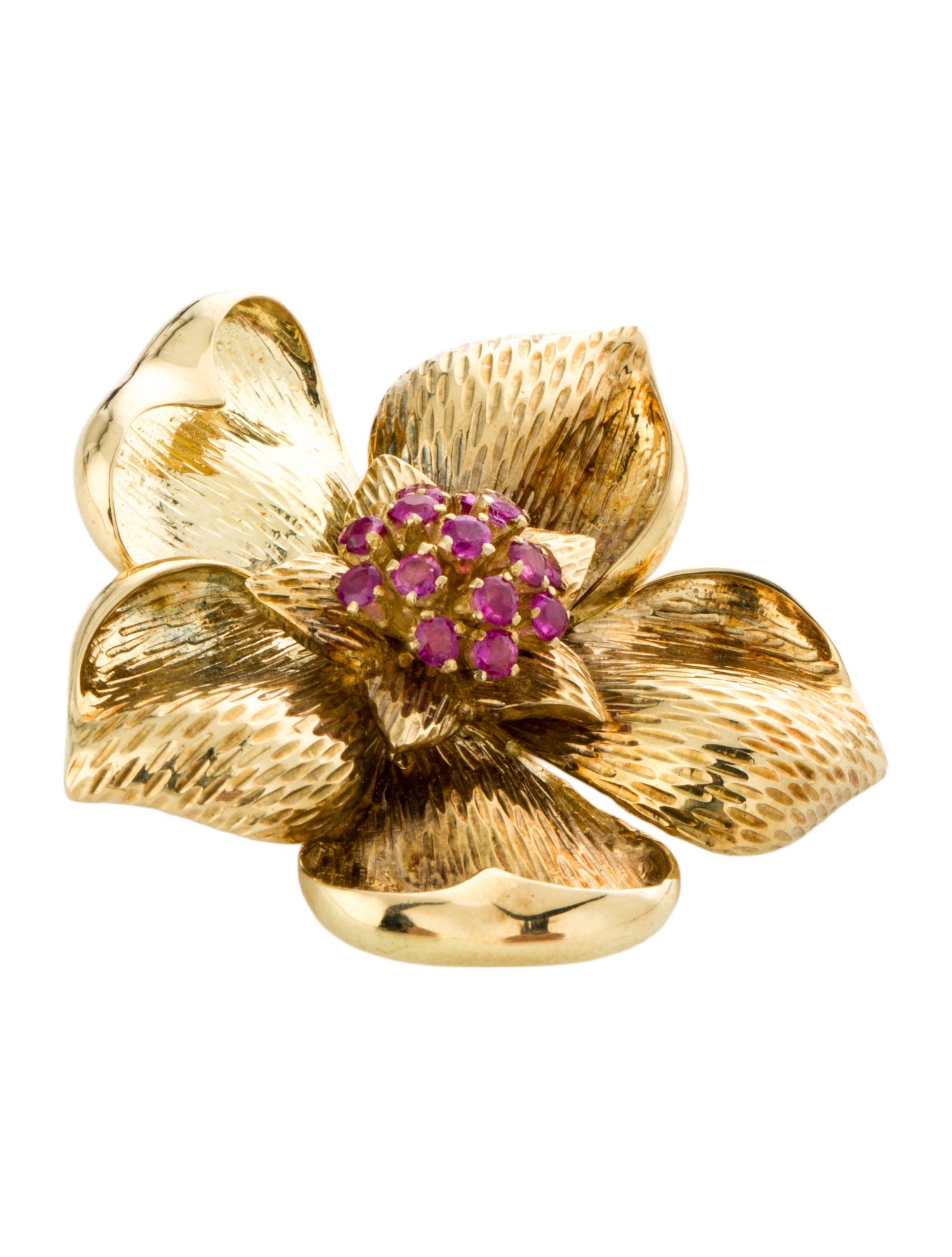 Tiffany & Co. Vintage 18K Sapphire Flower Pendant Brooch