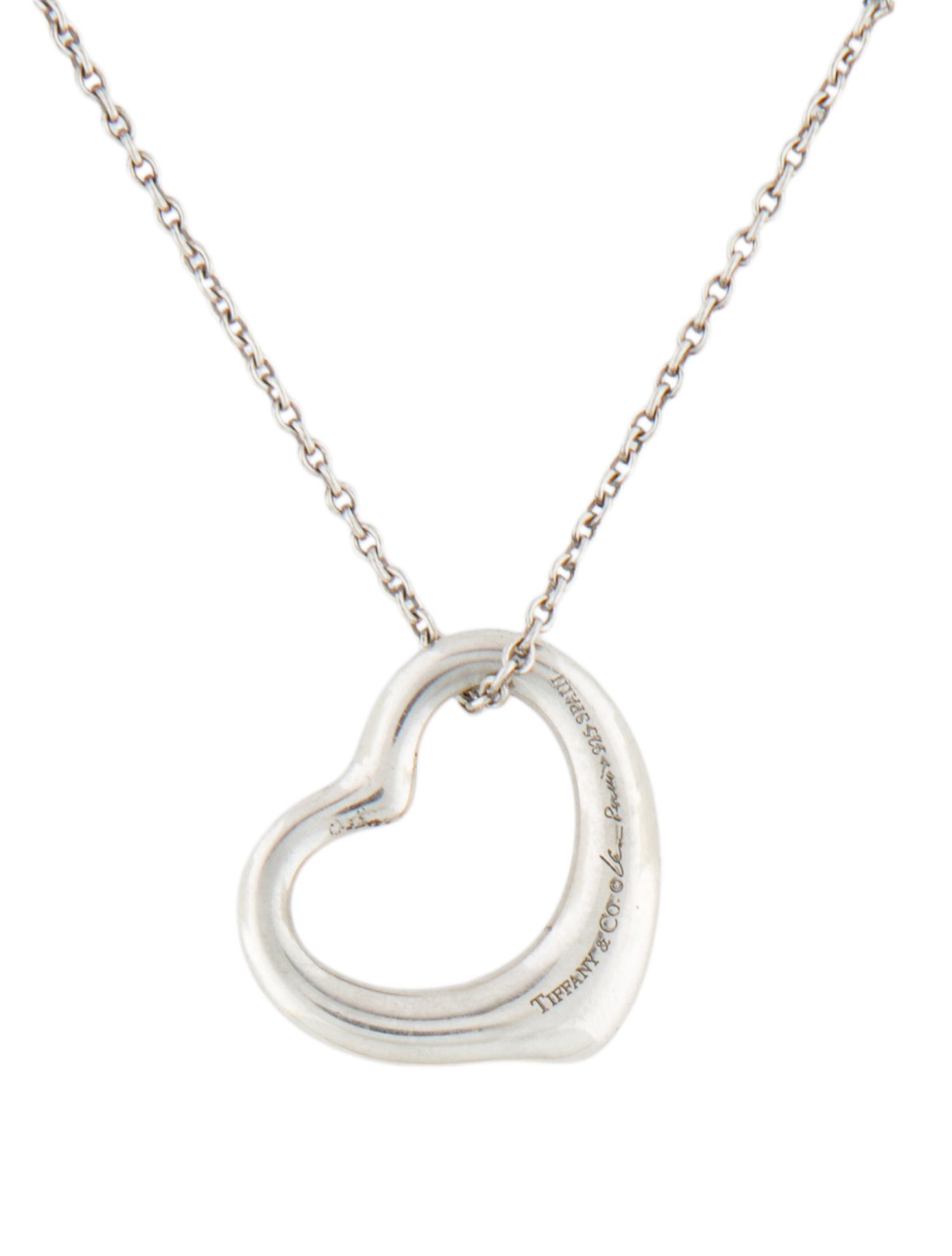 Tiffany & Co. Elsa Peretti Open Heat Pendant Necklace