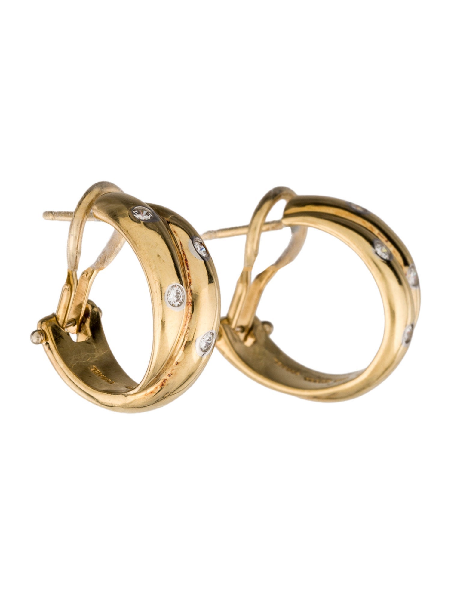 Tiffany & Co. Vintage Diamond Etoile Twist Hoop Earrings