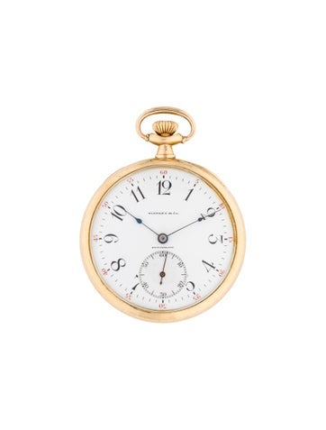 Tiffany & Co. 18K Gold Open Face Pocket Watch