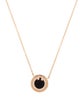 Tiffany & Co. 18K Black Onyx & Diamond Circle Pendant Necklace