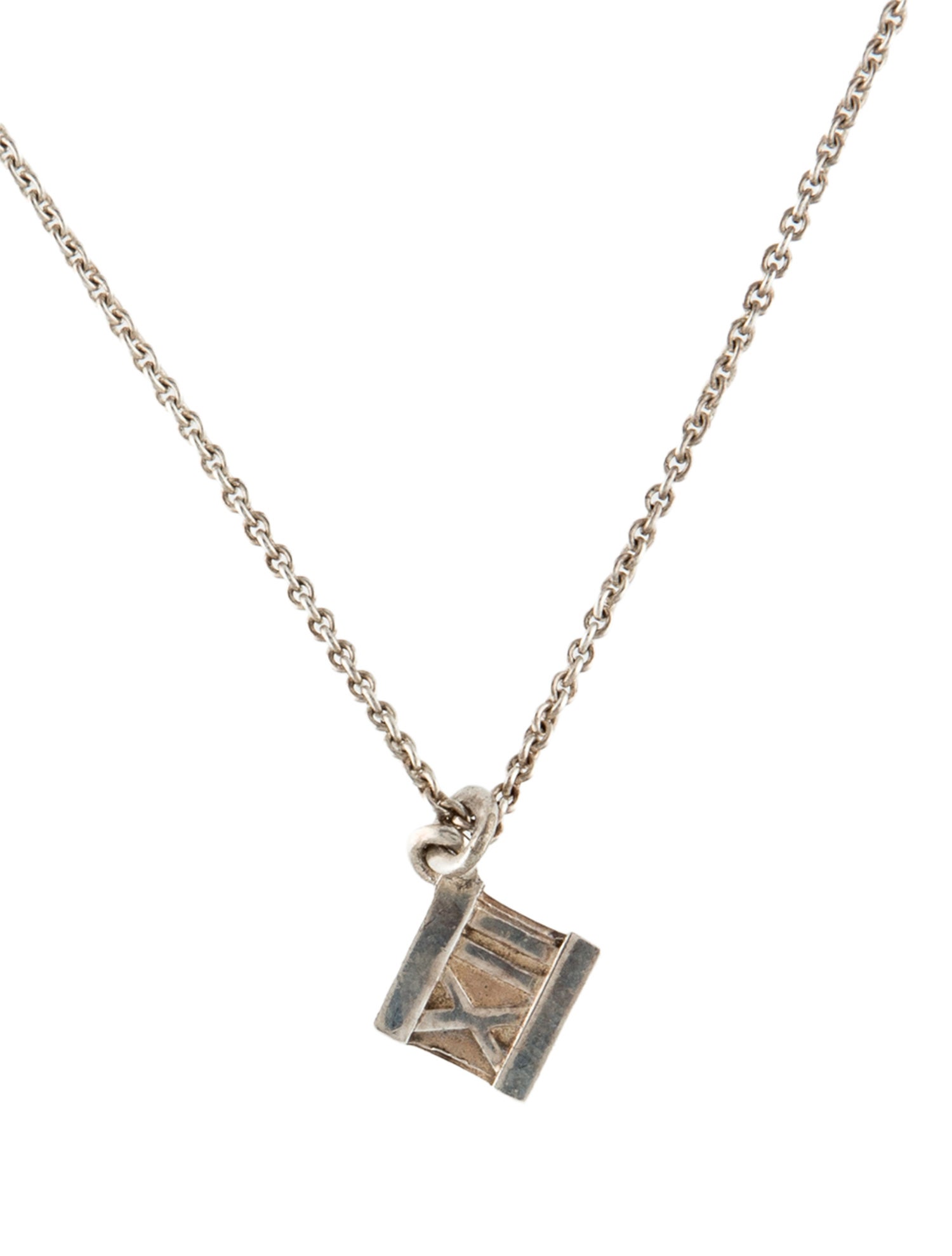 Tiffany & Co. Atlas Cube Pendant Necklace