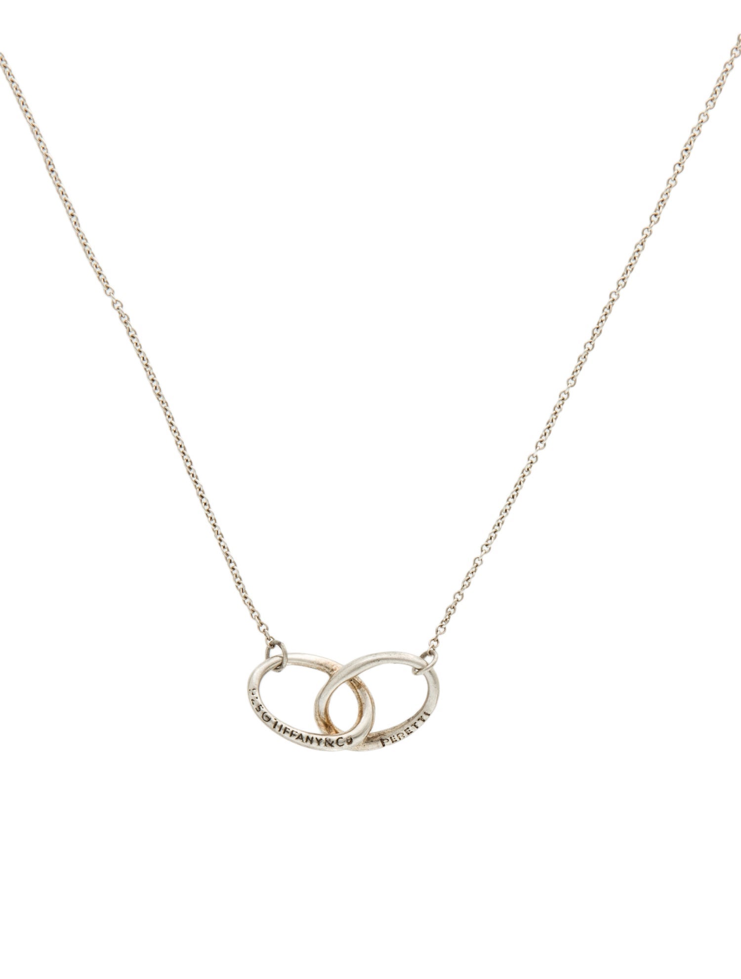 Tiffany & Co. Vintae Interlocking Oval Pendant Necklace