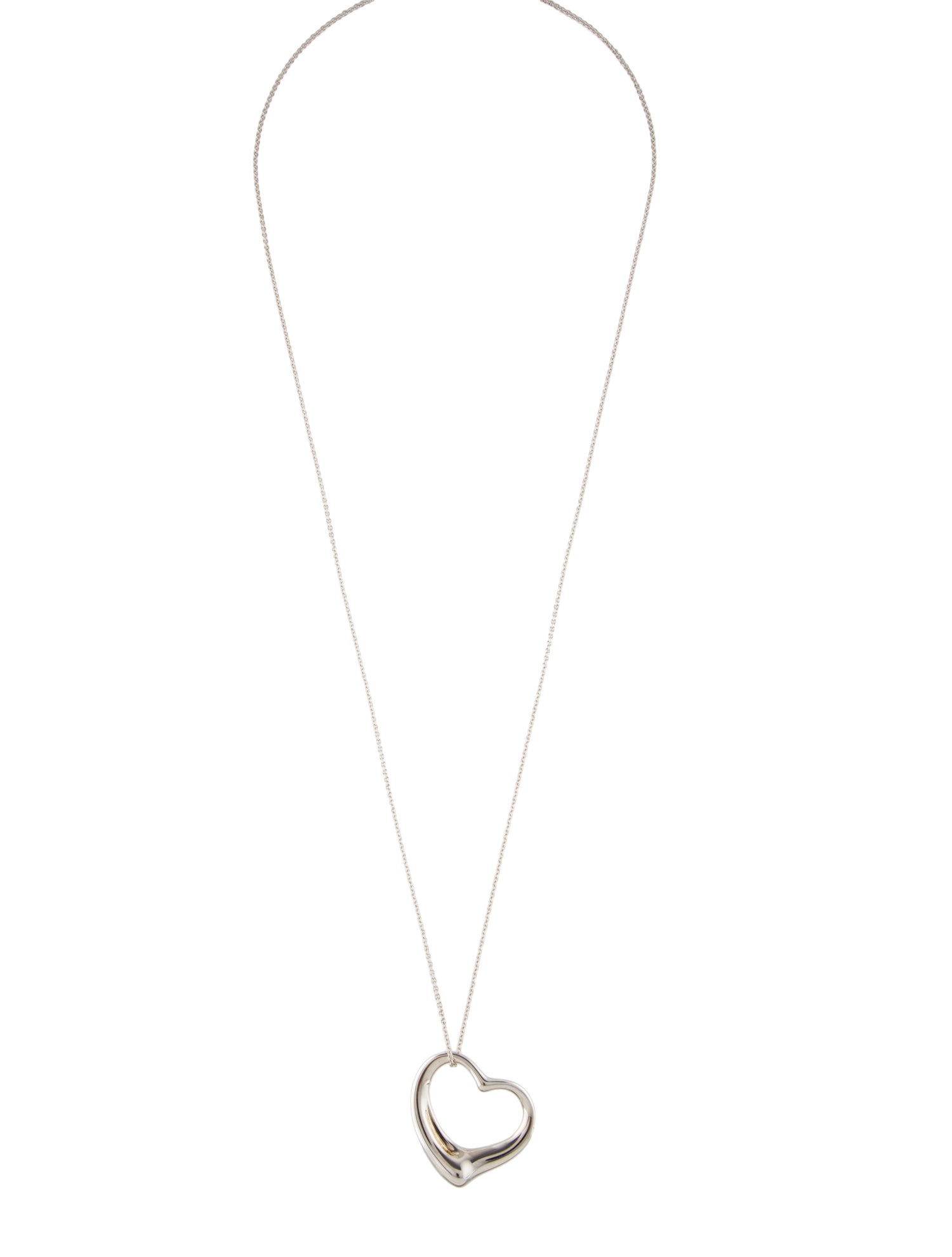 Tiffany & Co. Vintage Open Heart Pendant Necklace