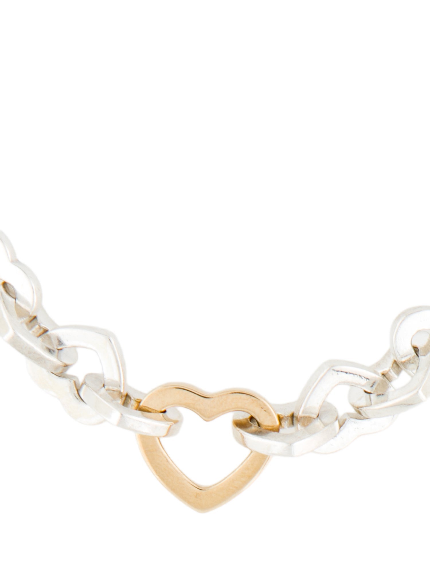 Tiffany & Co. Vintage Two-Tone Heart Chain Necklace