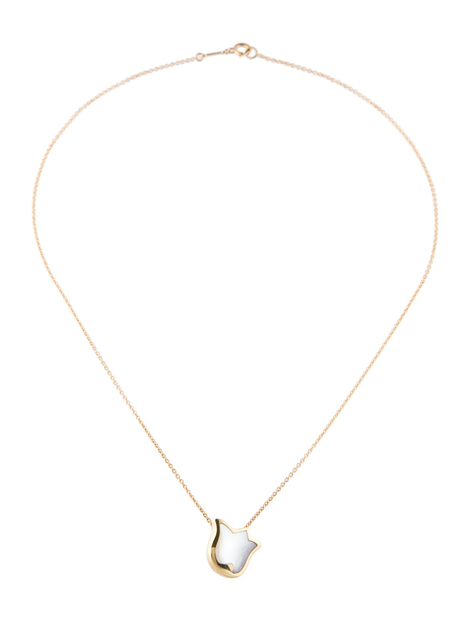 Tiffany & Co. Vintage 18K Mother of Pearl Lily of the Valley Pendant Necklace