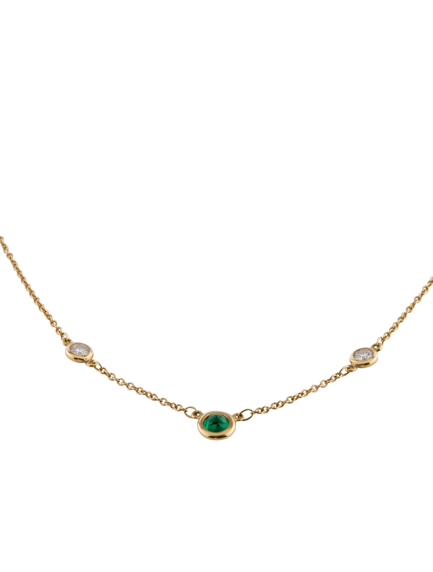 Tiffany & Co. 18K Emerald & Diamond Color By The Yard Necklace