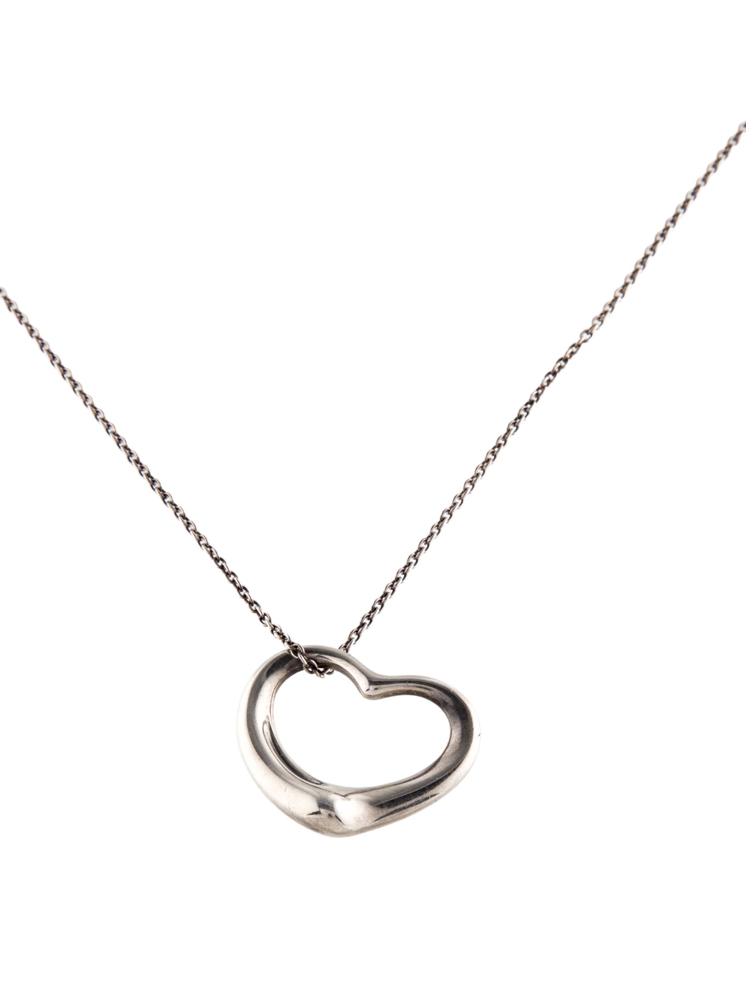 Tiffany & Co. Vintage Open Heart Pendant Necklace