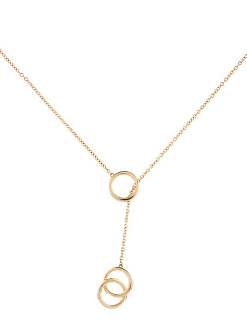 Tiffany & Co. 18K 1837 Interlocking Circles Lariat Necklace