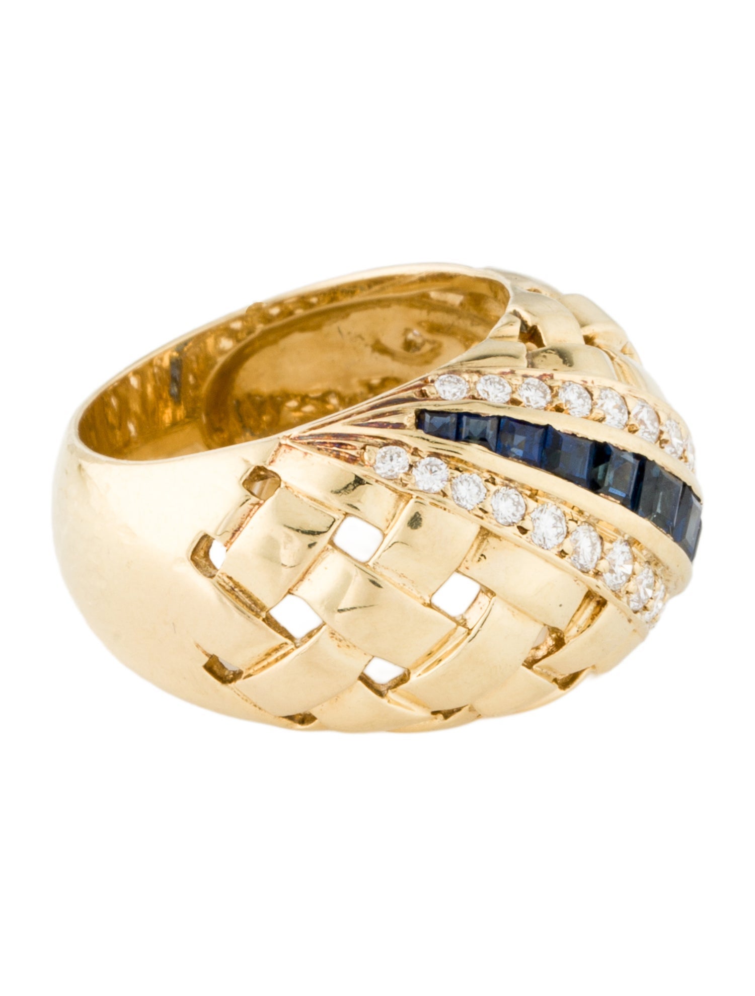 Tiffany & Co. Vintage 18K Diamond & Sapphire Band