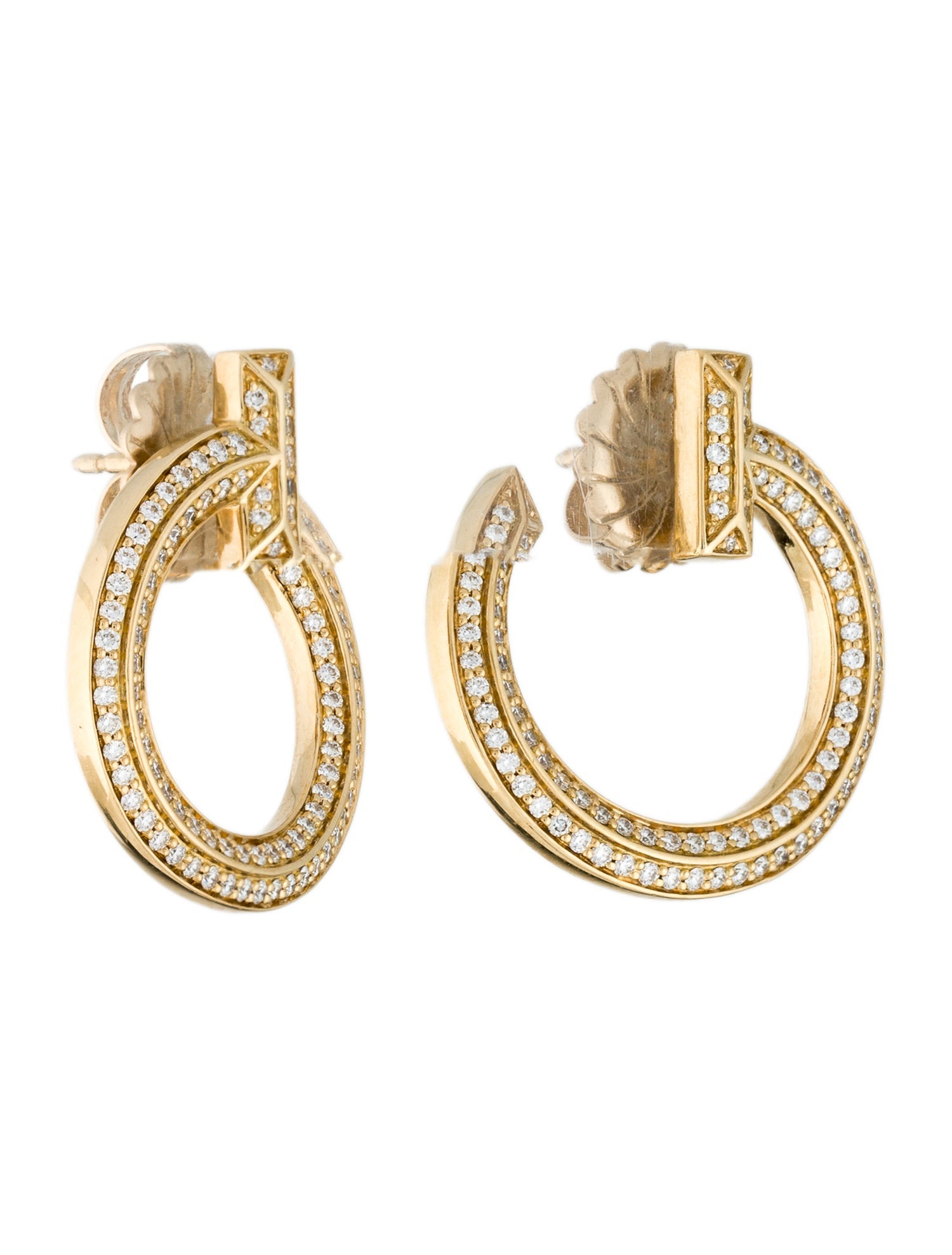 Tiffany & Co. 18K Diamond T1 Open Hoop Earrings