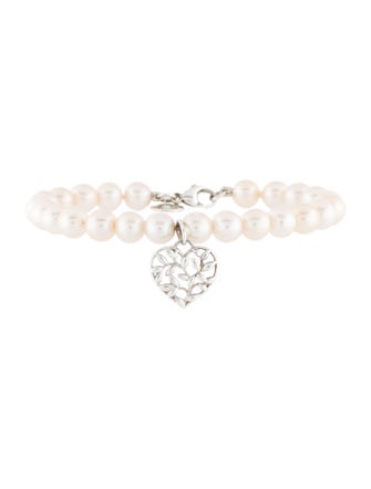 Tiffany & Co. Olive Leaf Pearl Heart Bracelet