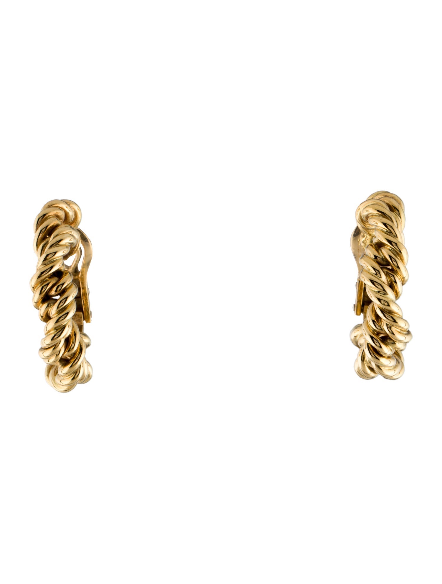Tiffany & Co. Vintage 18K Twisted Rope Hoop Earclips