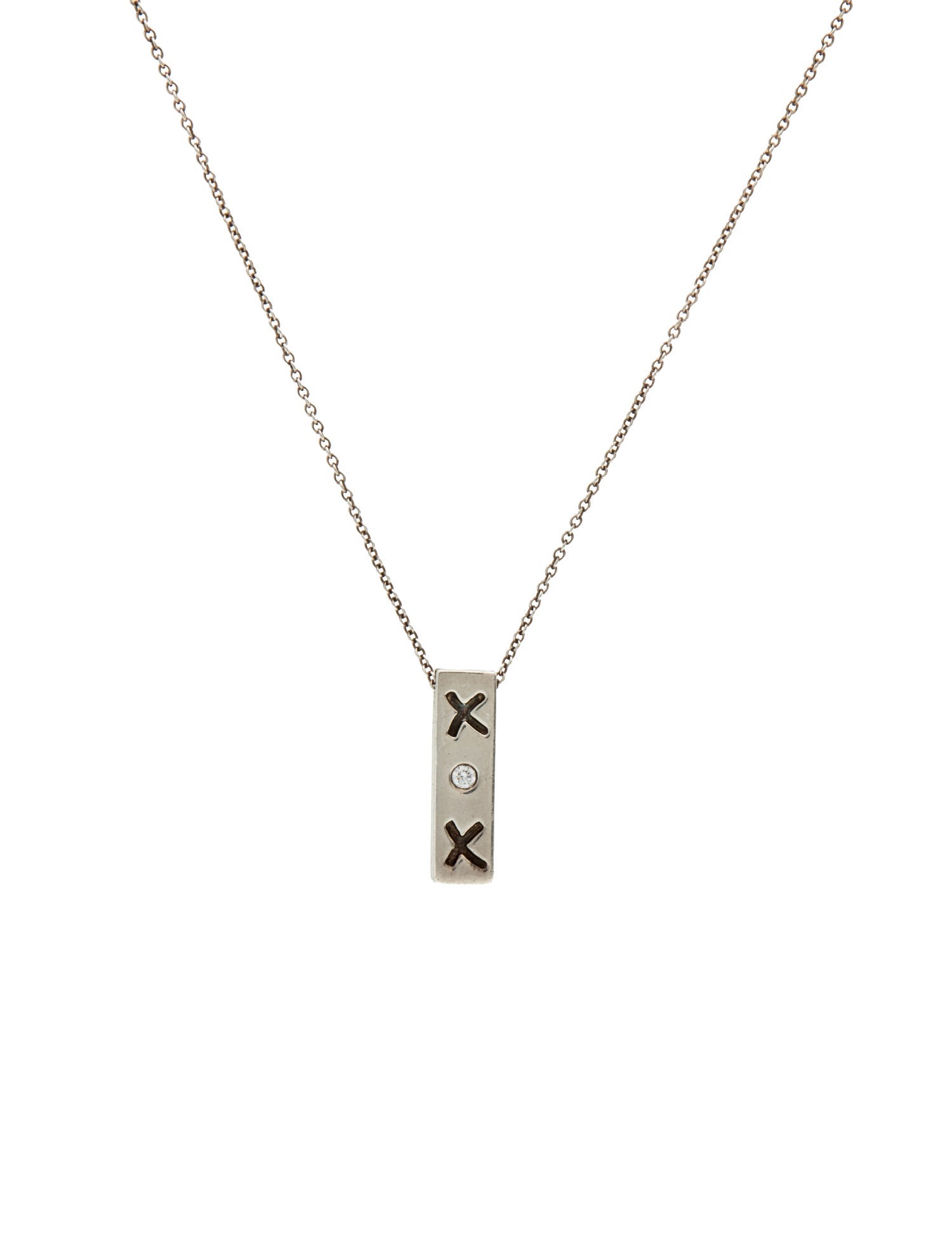 Tiffany & Co. Diamond Paloma Picasso X O X Bar Pendant Necklace