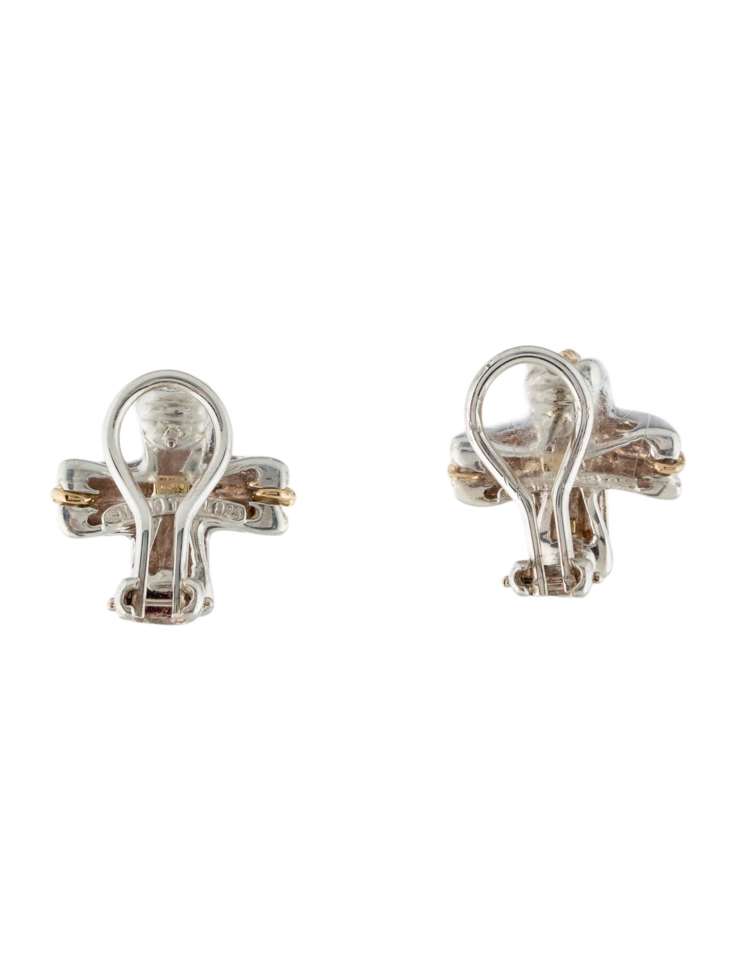 Tiffany & Co. Vintage Two-Tone Signature X Earclips