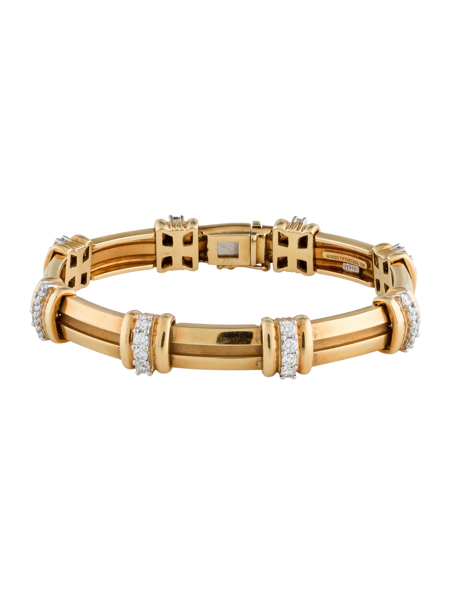 Tiffany & Co. Vintage 1.92ctw Diamond Atlas Groove Link Bracelet