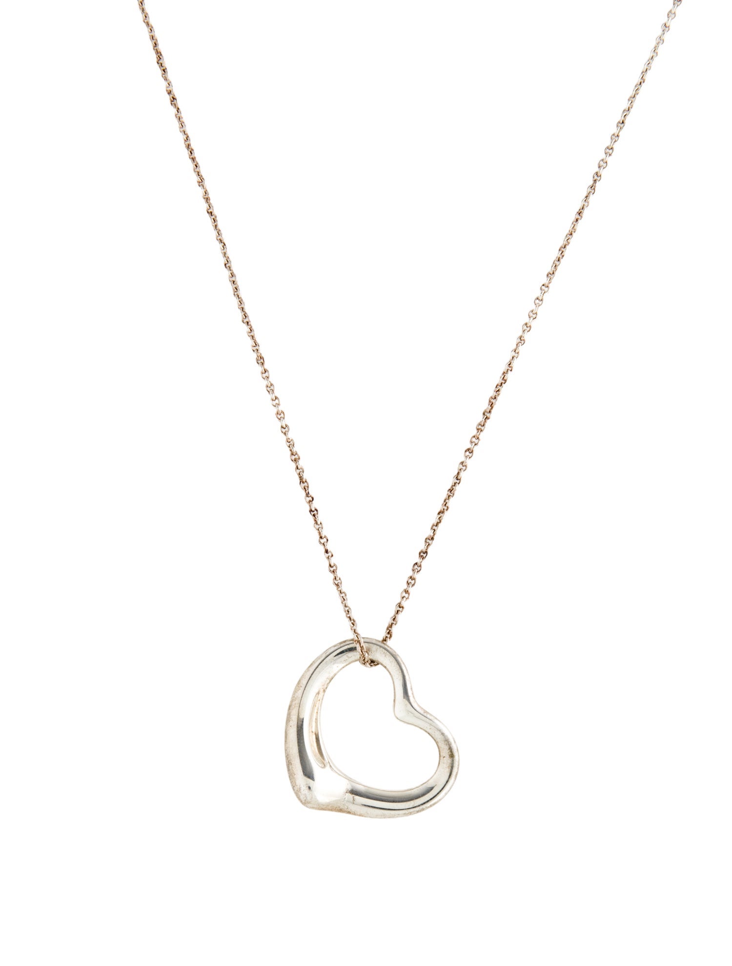 Tiffany & Co. Open Heart Pendant Necklace