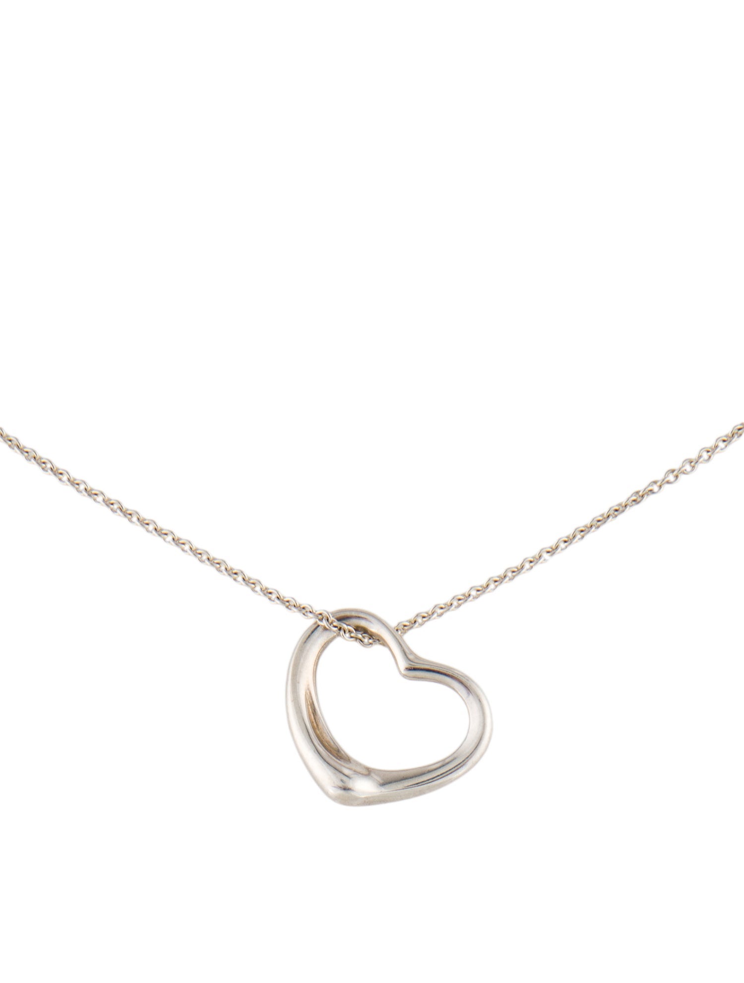 Tiffany & Co. Vintage Open Heart Pendant Necklace