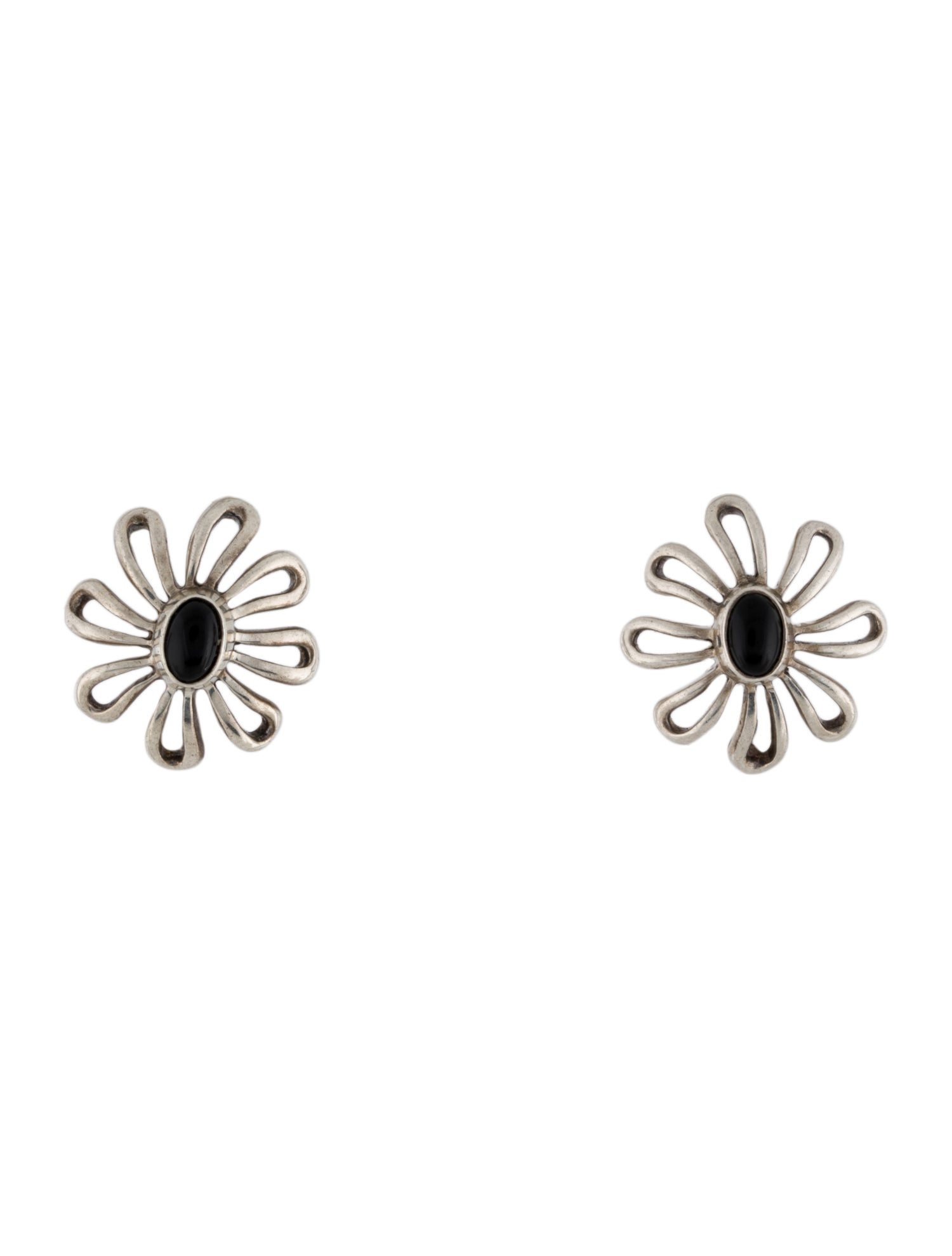 Tiffany & Co. Onyx Daisy Earclips