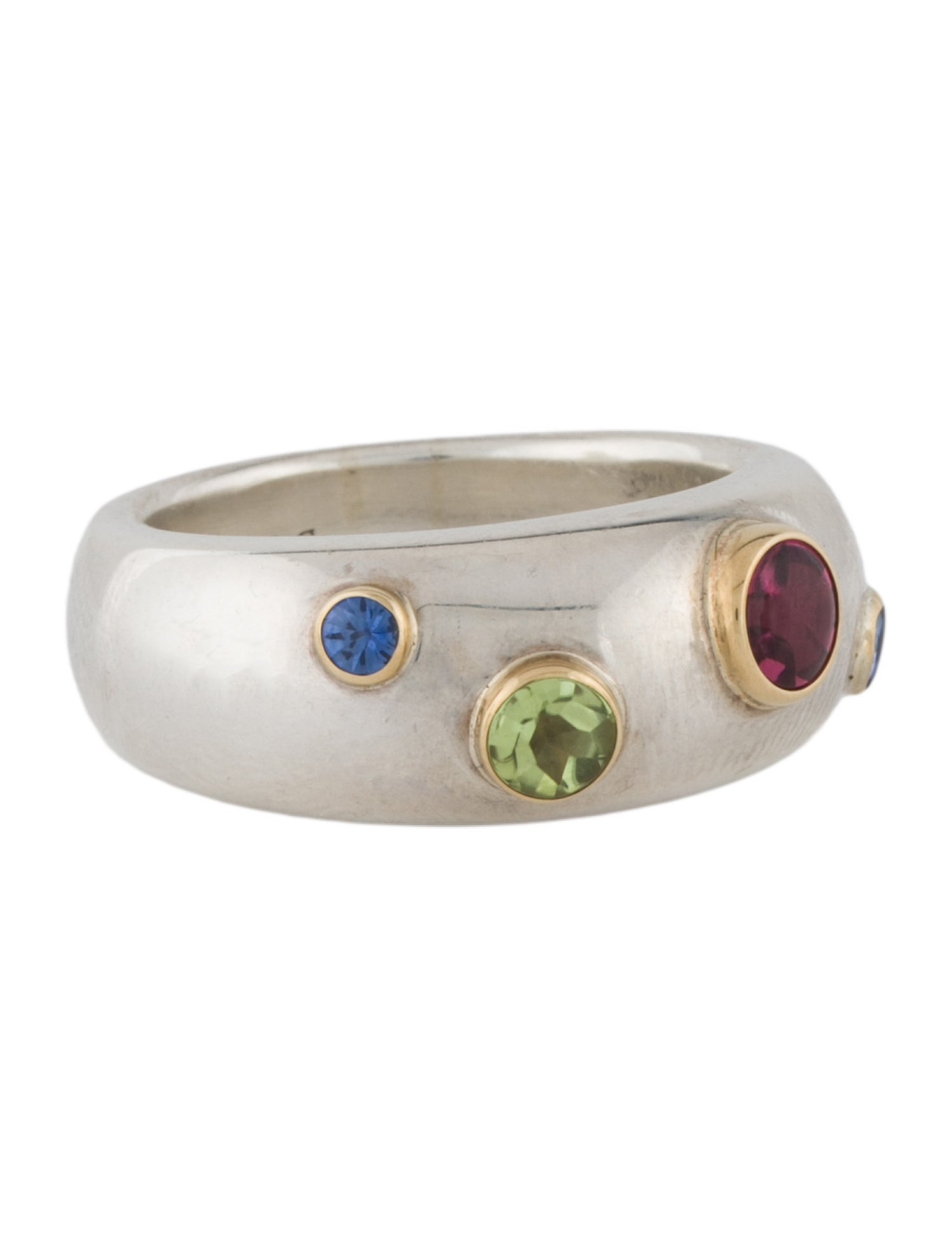 Tiffany & Co. Vintage Tourmaline, Peridot, & Sapphire Etoile Band