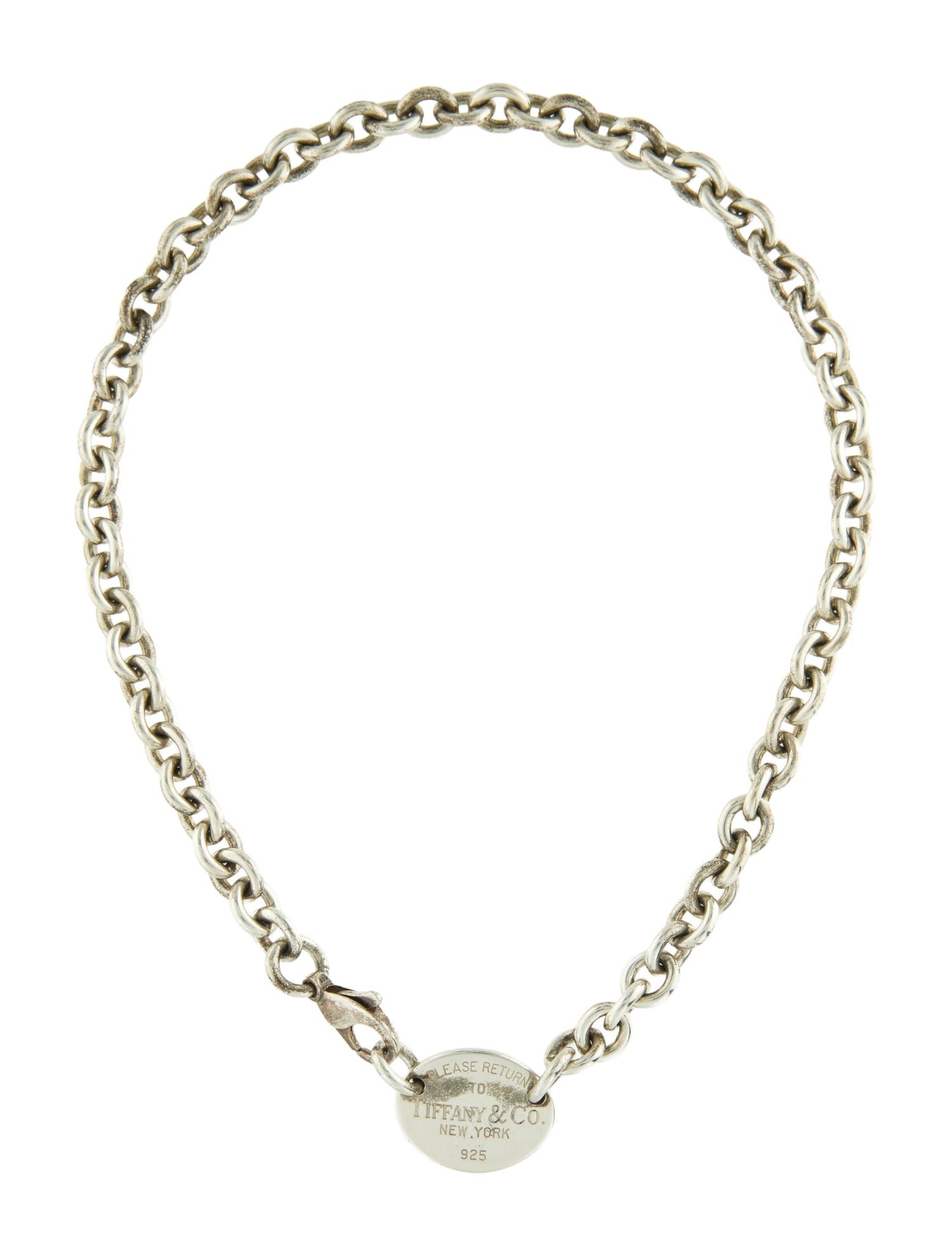 Tiffany & Co. Oval Tag Chain Link Necklace