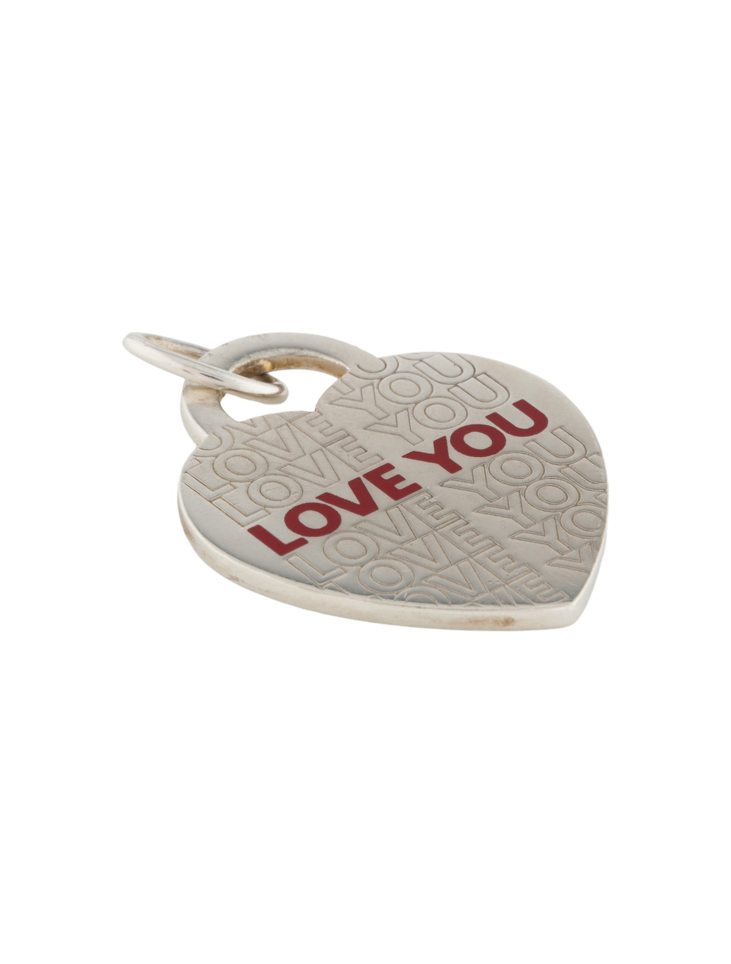 Tiffany & Co. Enamel 'LOVE YOU' Heart Tag Pendant