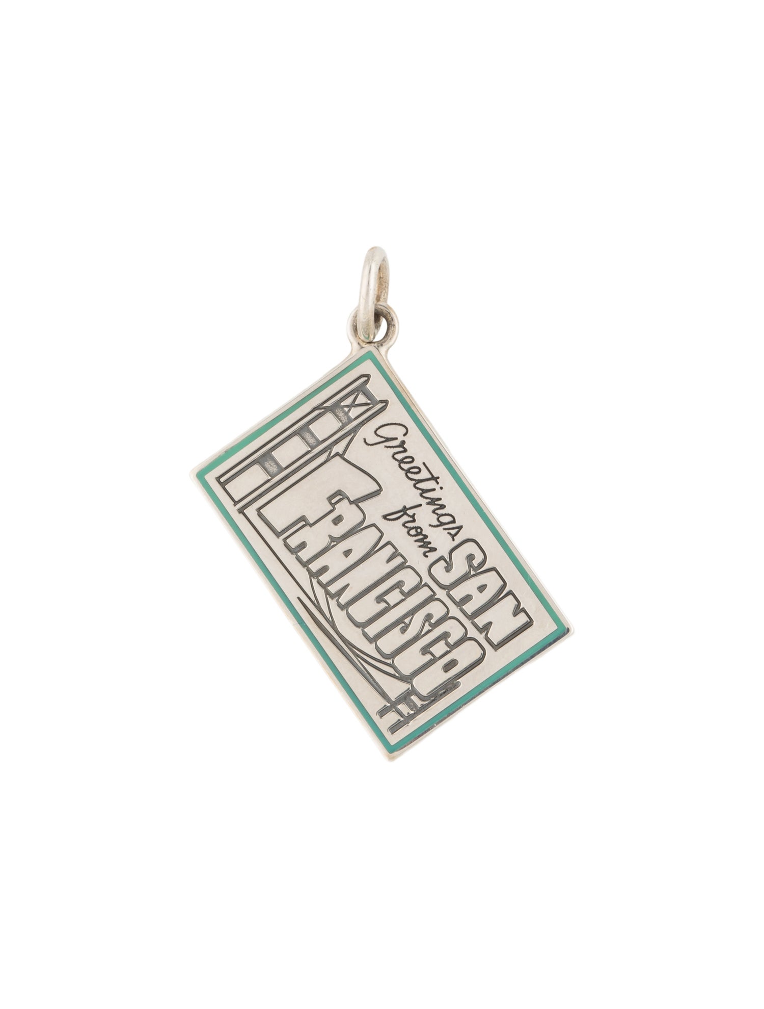 Tiffany & Co. Enamel 'Greetings From San Francisco' Postcard Pendant