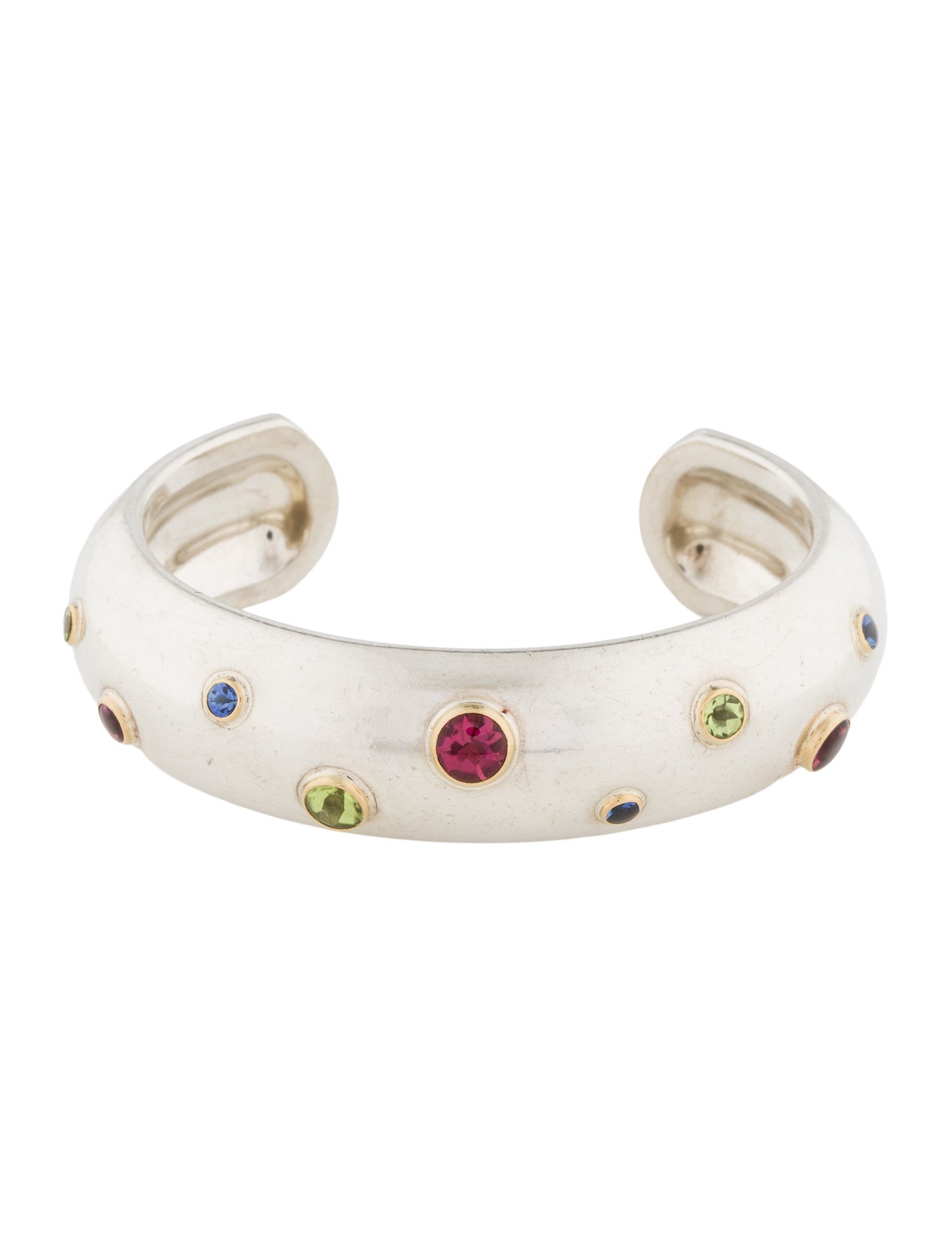 Tiffany & Co. Vintage Sapphire, Tourmaline & Peridot Etoile Cuff Bracelet