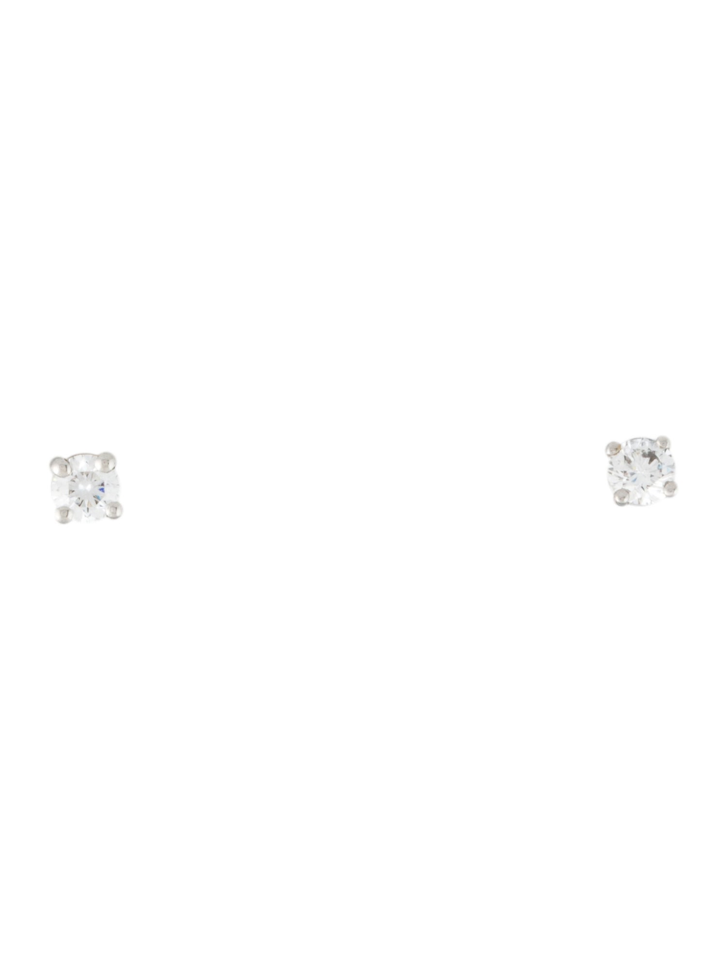 Tiffany & Co. Platinum Diamond Solitaire Stud Earrings
