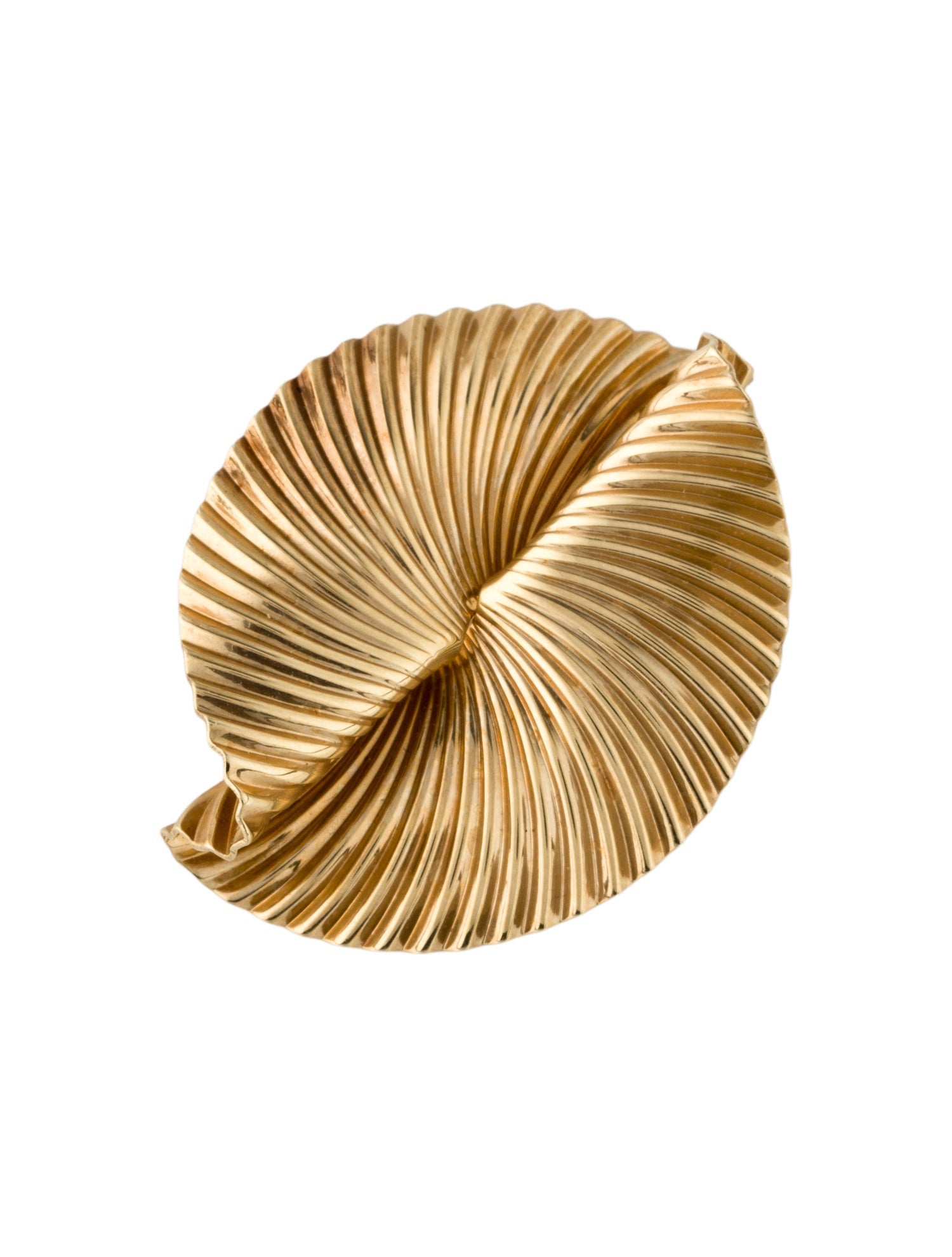 Tiffany & Co. 14K Swirl Ribbon Brooch Pin