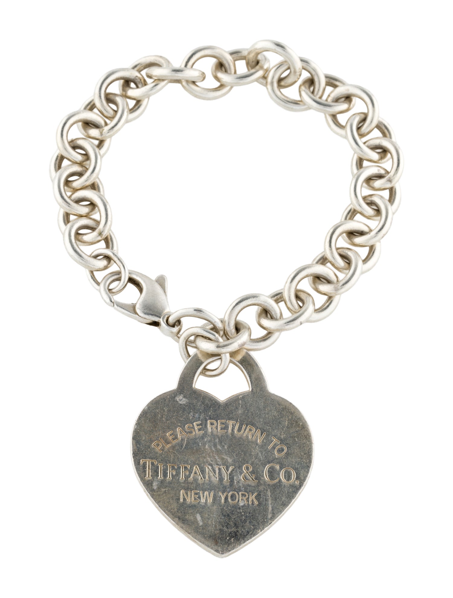 Tiffany & Co. Extra Large Heart Tag Link Charm Bracelet