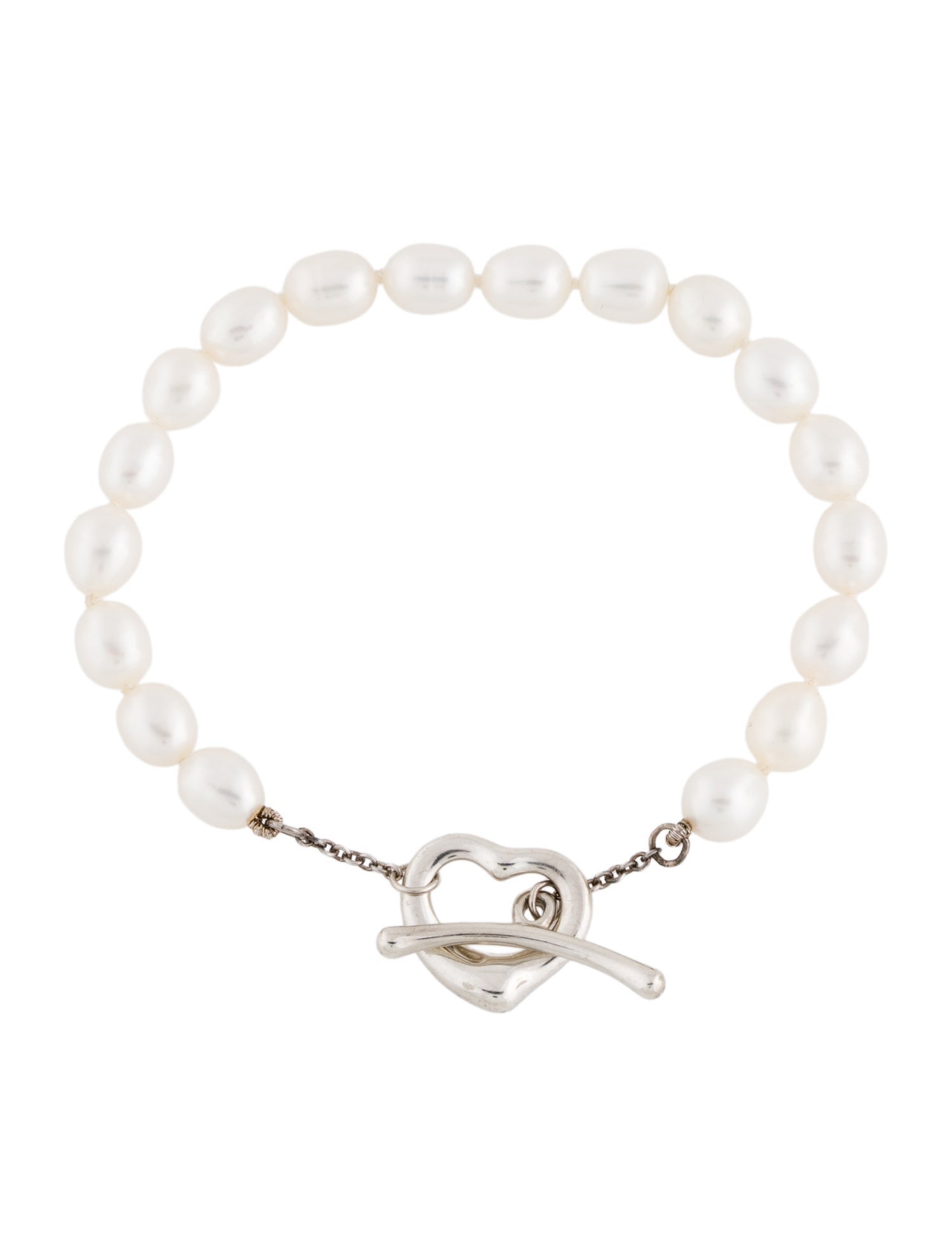 Tiffany & Co. Pearl Open Heart Bracelet