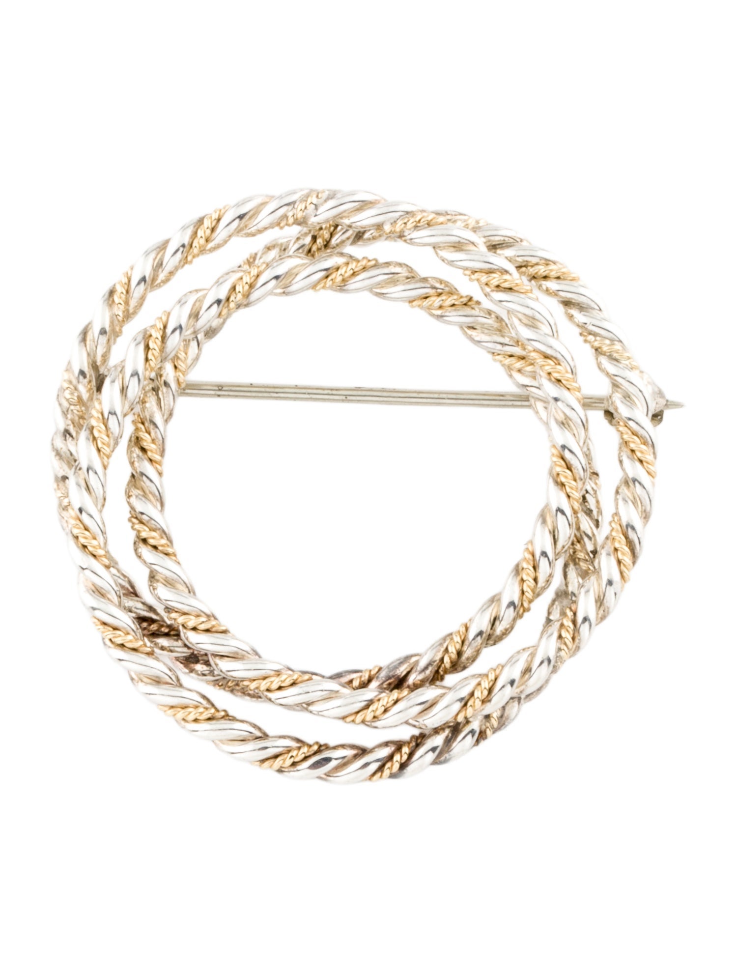 Tiffany & Co. Vintage Two-Tone Triple Circle Brooch