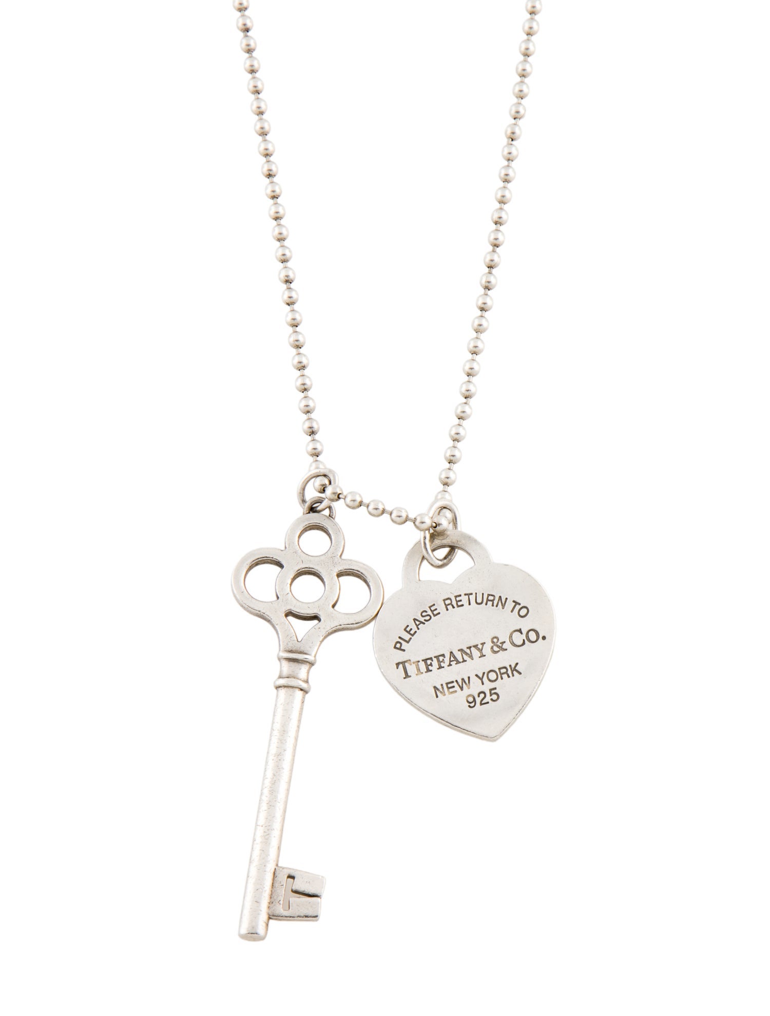 Tiffany & Co. Heart Tag & Key Pendant Necklace