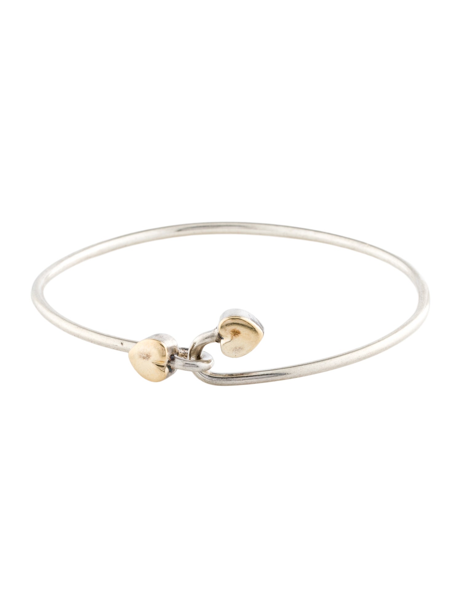 Tiffany & Co. Vintage Two-Tone Heart Bangle Bracelet