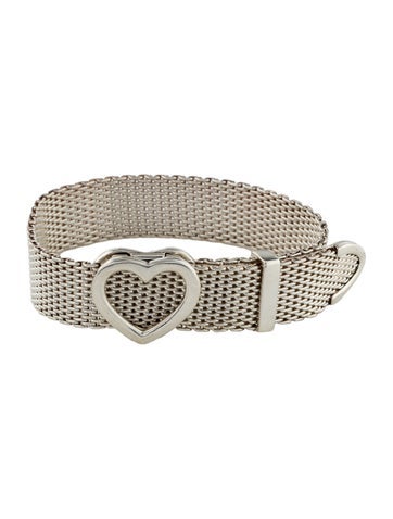 Tiffany & Co. Link Mesh Heart Buckle Bracelet