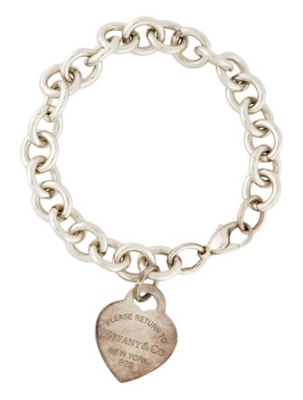Tiffany & Co. Enamel Heart Tag Charm Bracelet