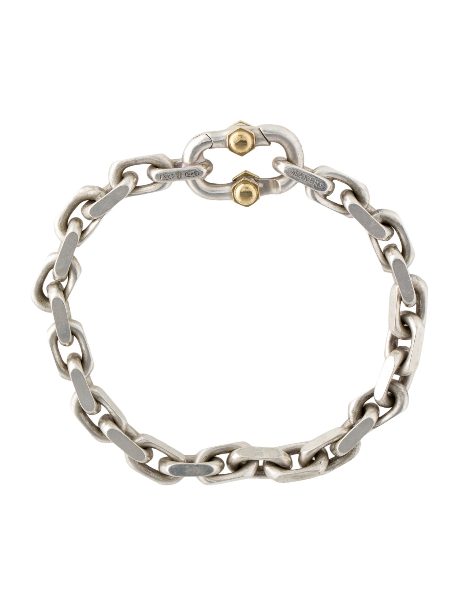 Tiffany & Co. Two-Tone Makers Wide Chain Link Bracelet