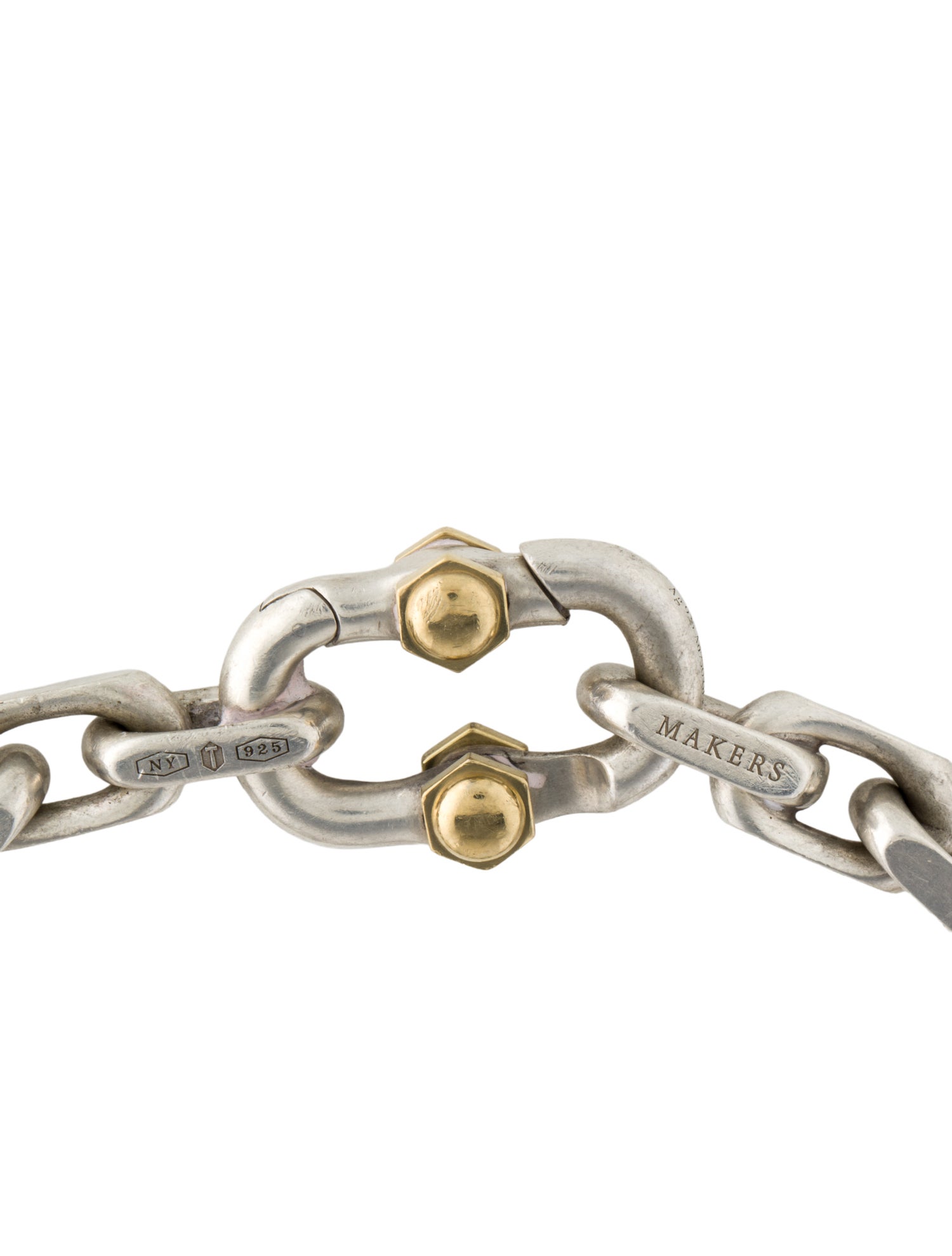 Tiffany & Co. Two-Tone Makers Wide Chain Link Bracelet