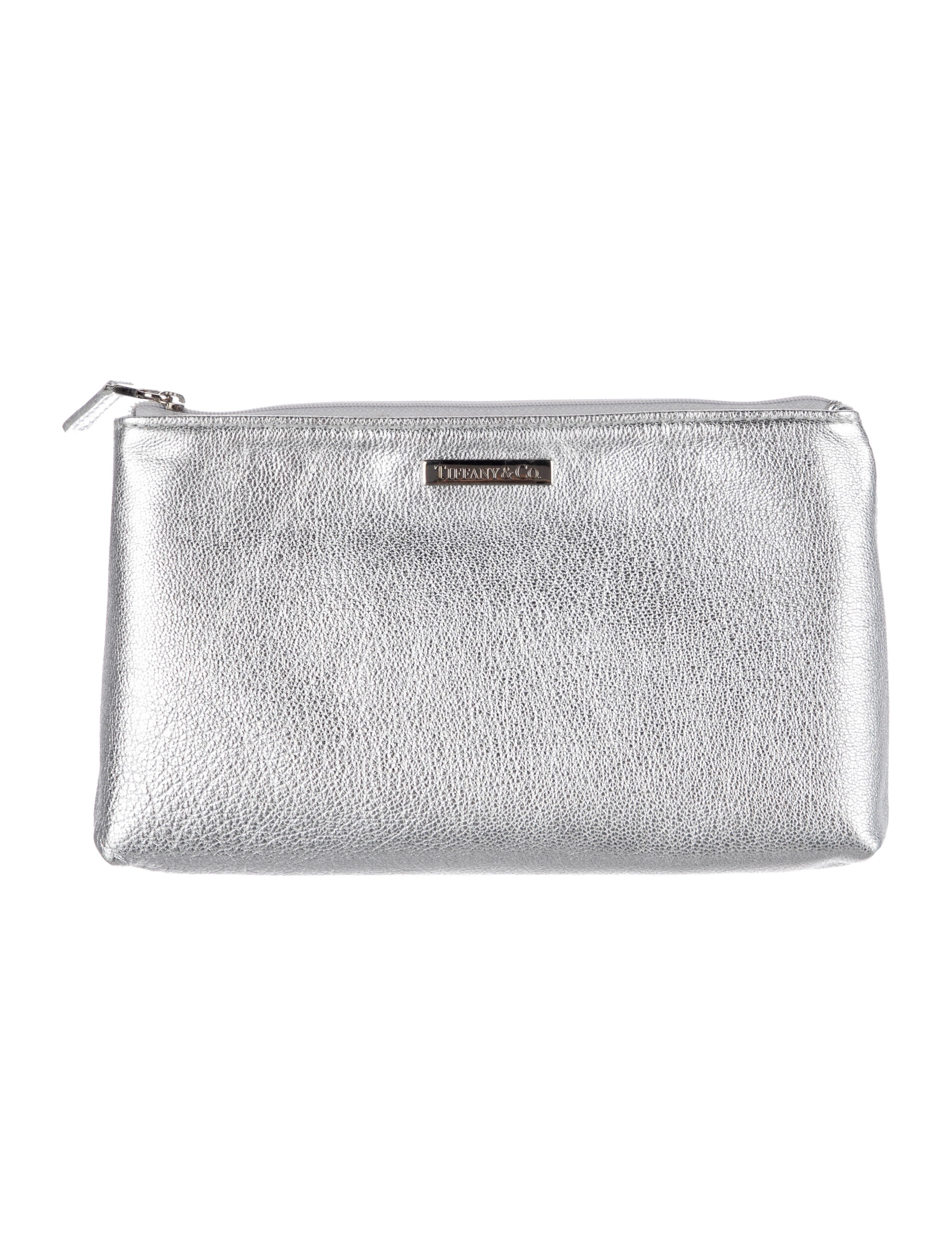 Tiffany & Co. Leather Metallic Cosmetic Bag