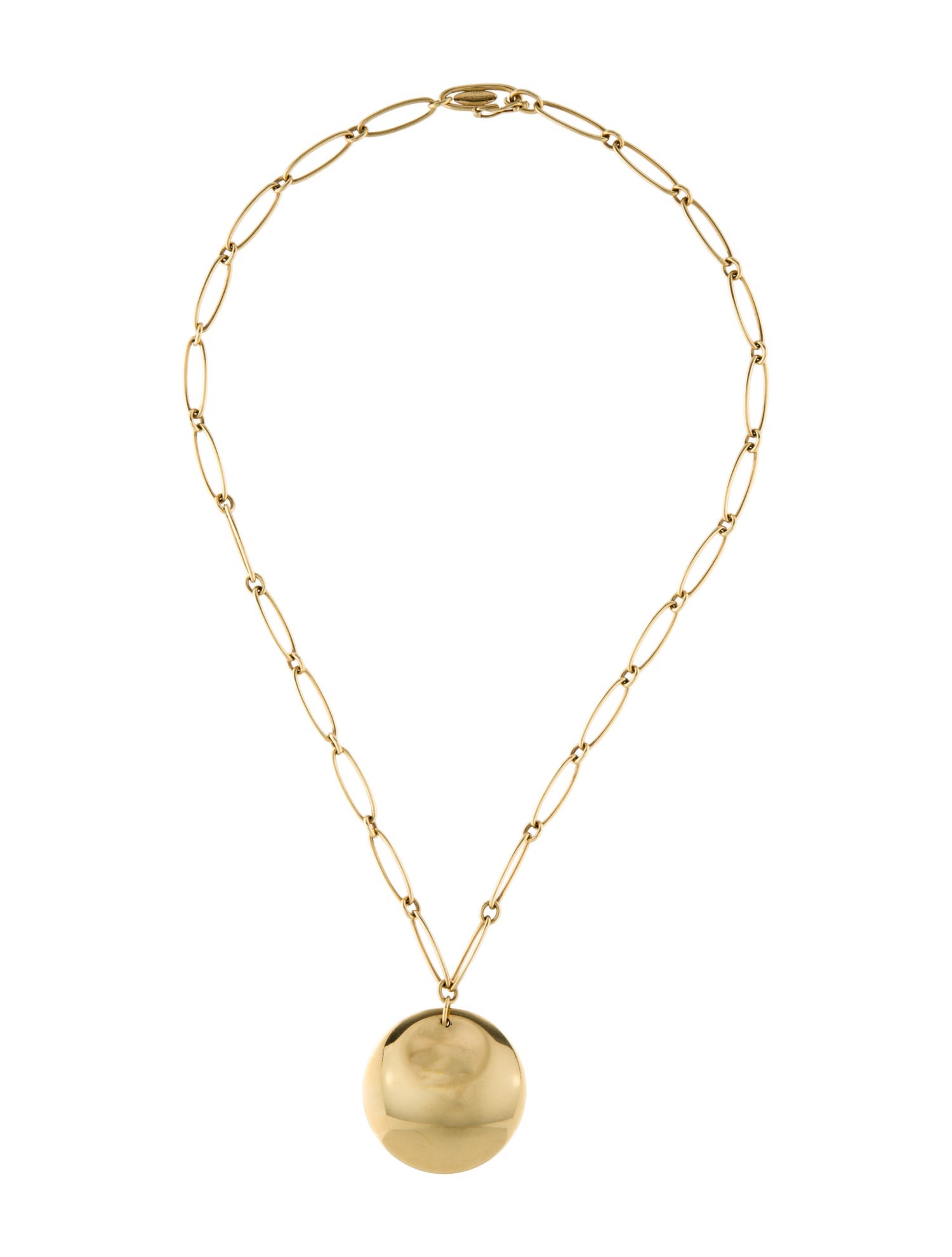 Tiffany & Co. 18K Round Disc Pendant Link Necklace
