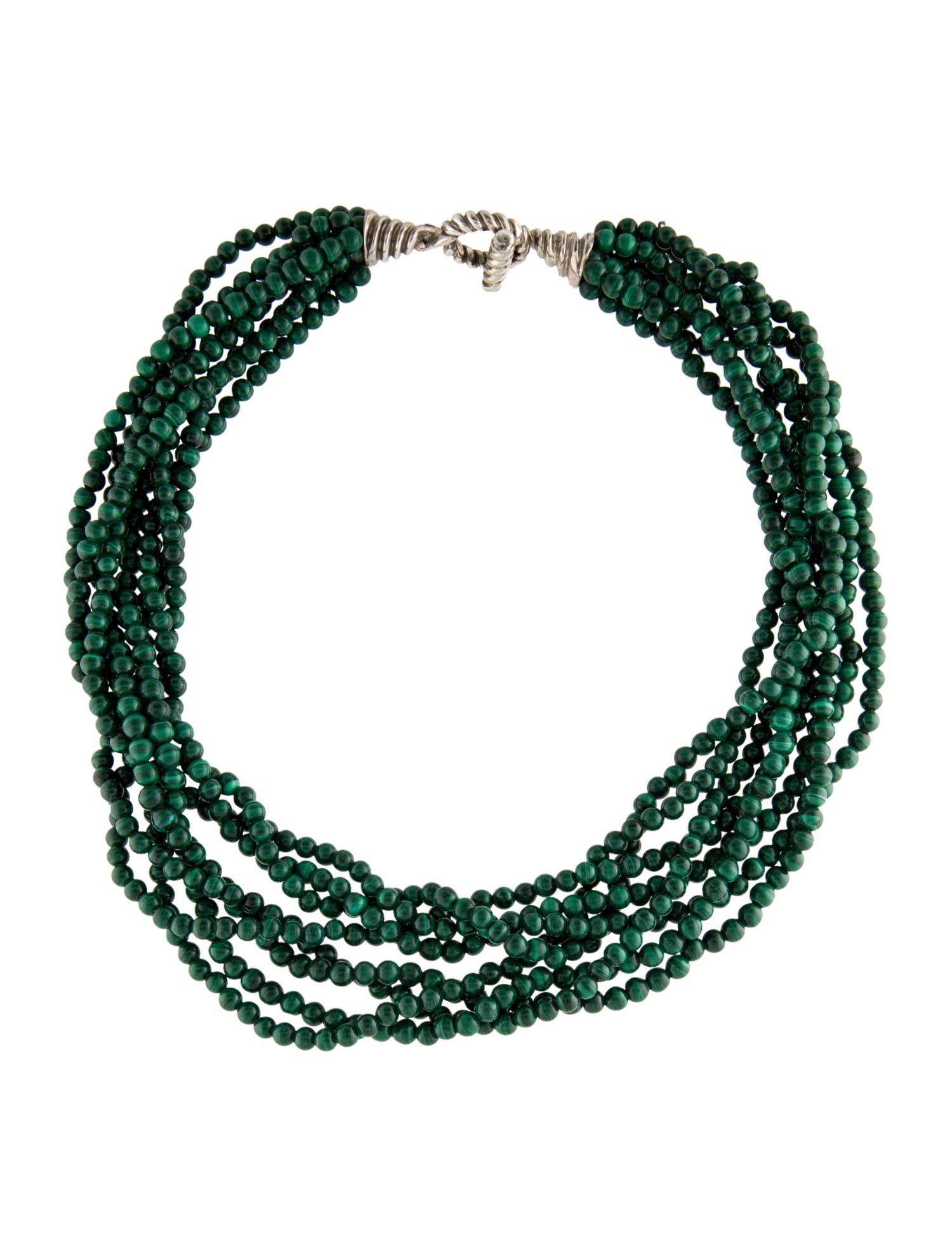 Tiffany & Co. Vintage Malachite Multi-Strand Bead Necklace