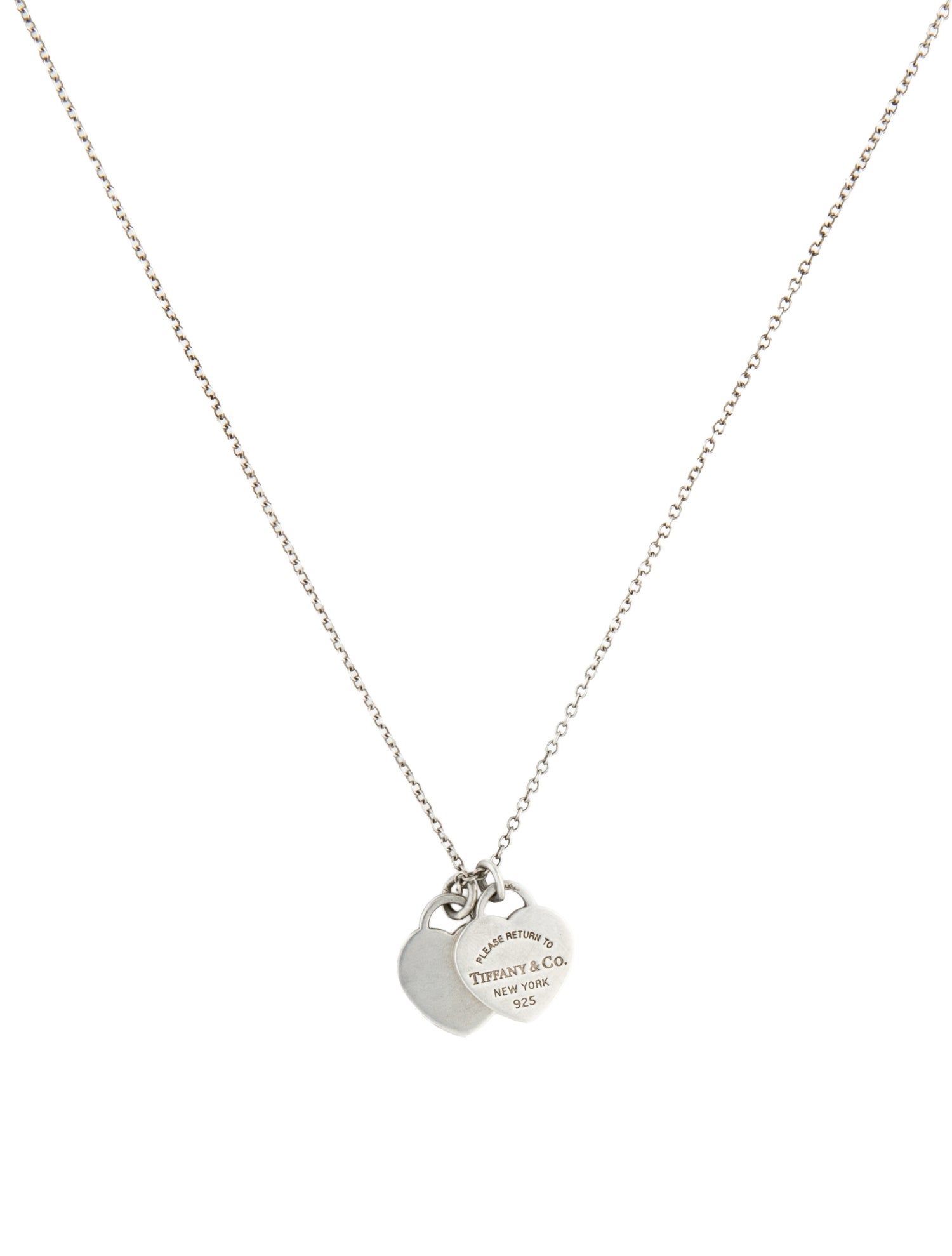 Tiffany & Co. Mini Double Heart Tag Pendant Necklace