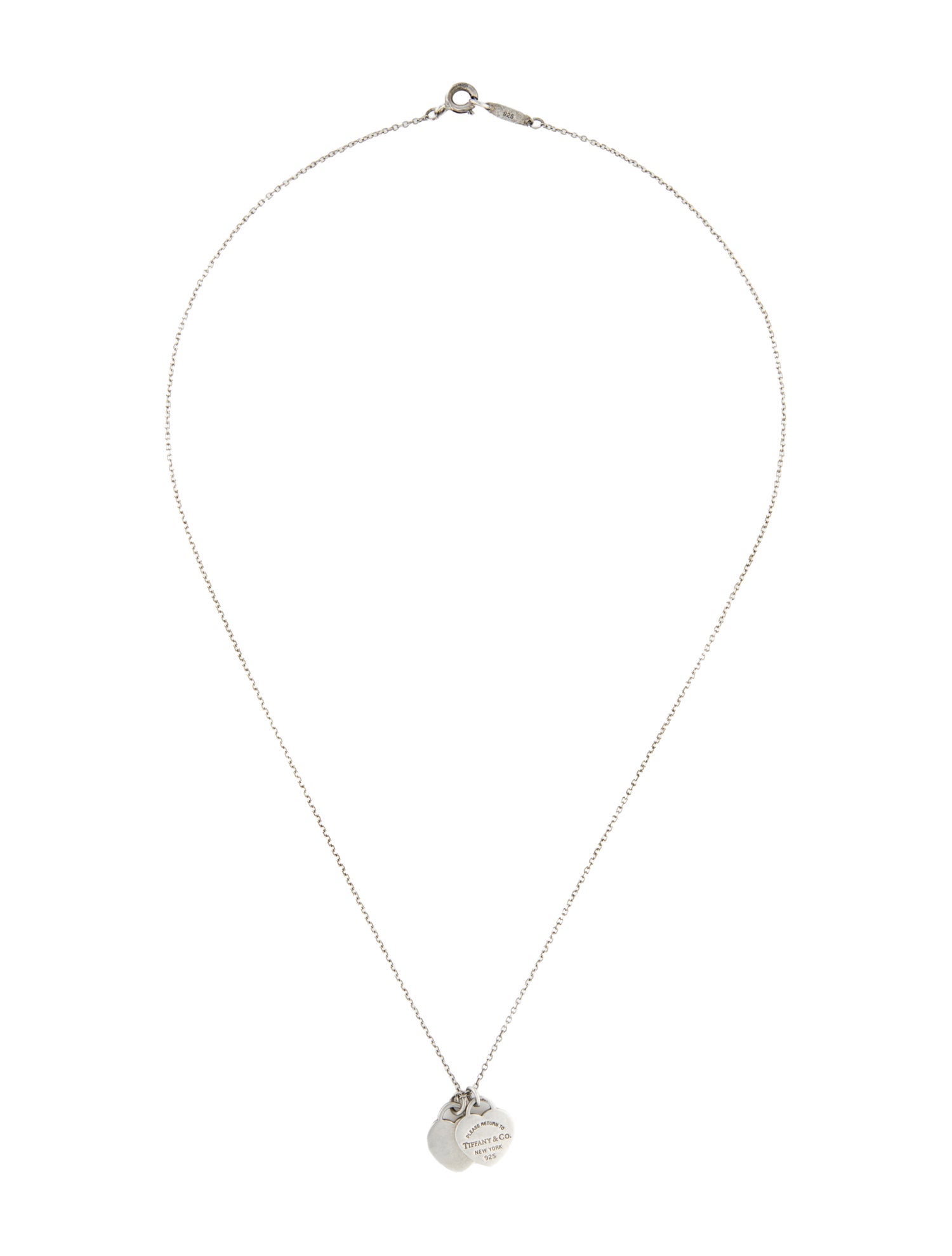 Tiffany & Co. Mini Double Heart Tag Pendant Necklace