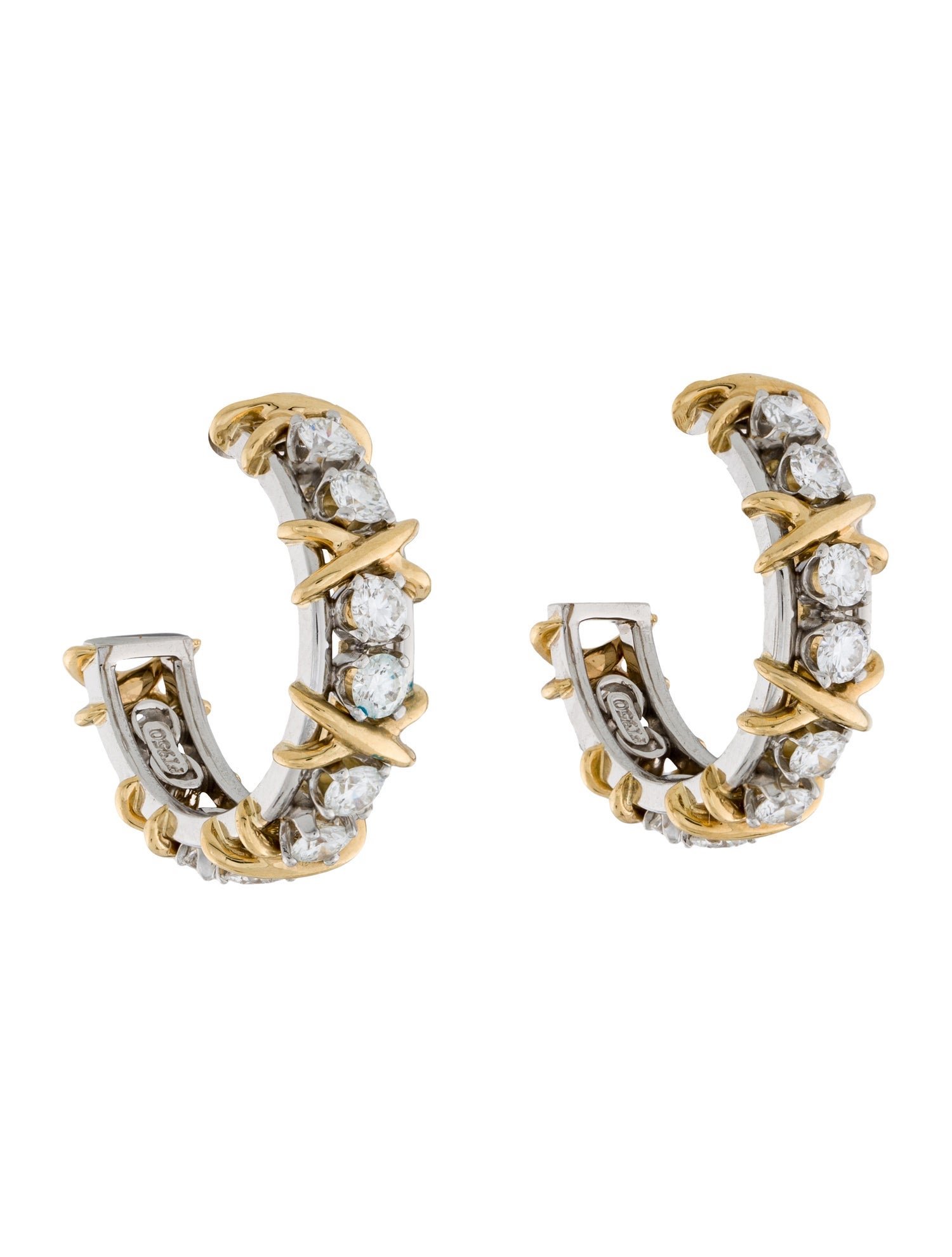 Tiffany & Co. 1.80ctw Diamond Schlumberger® Twenty Stone Hoop Earrings