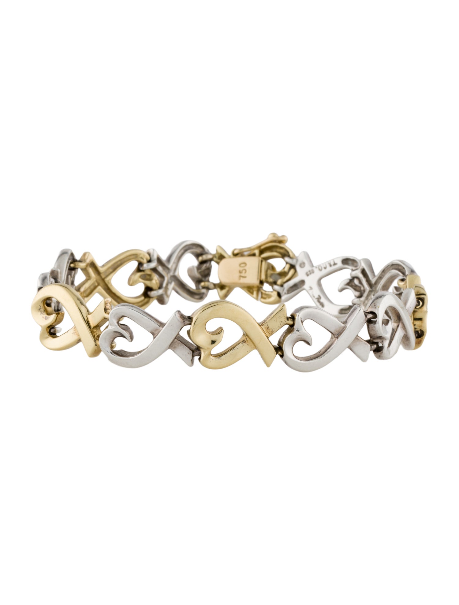 Tiffany & Co. Two-Tone Loving Heart Link Bracelet