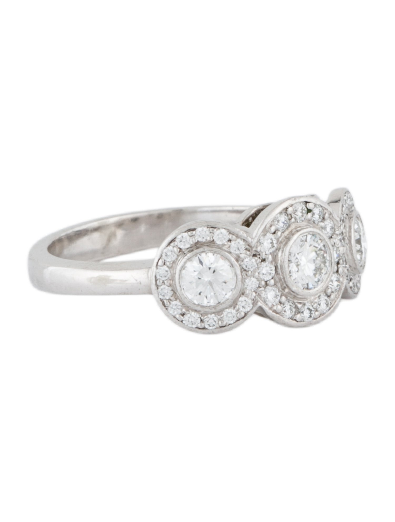 Tiffany & Co. Platinum Diamond Three-Stone Circlet Ring
