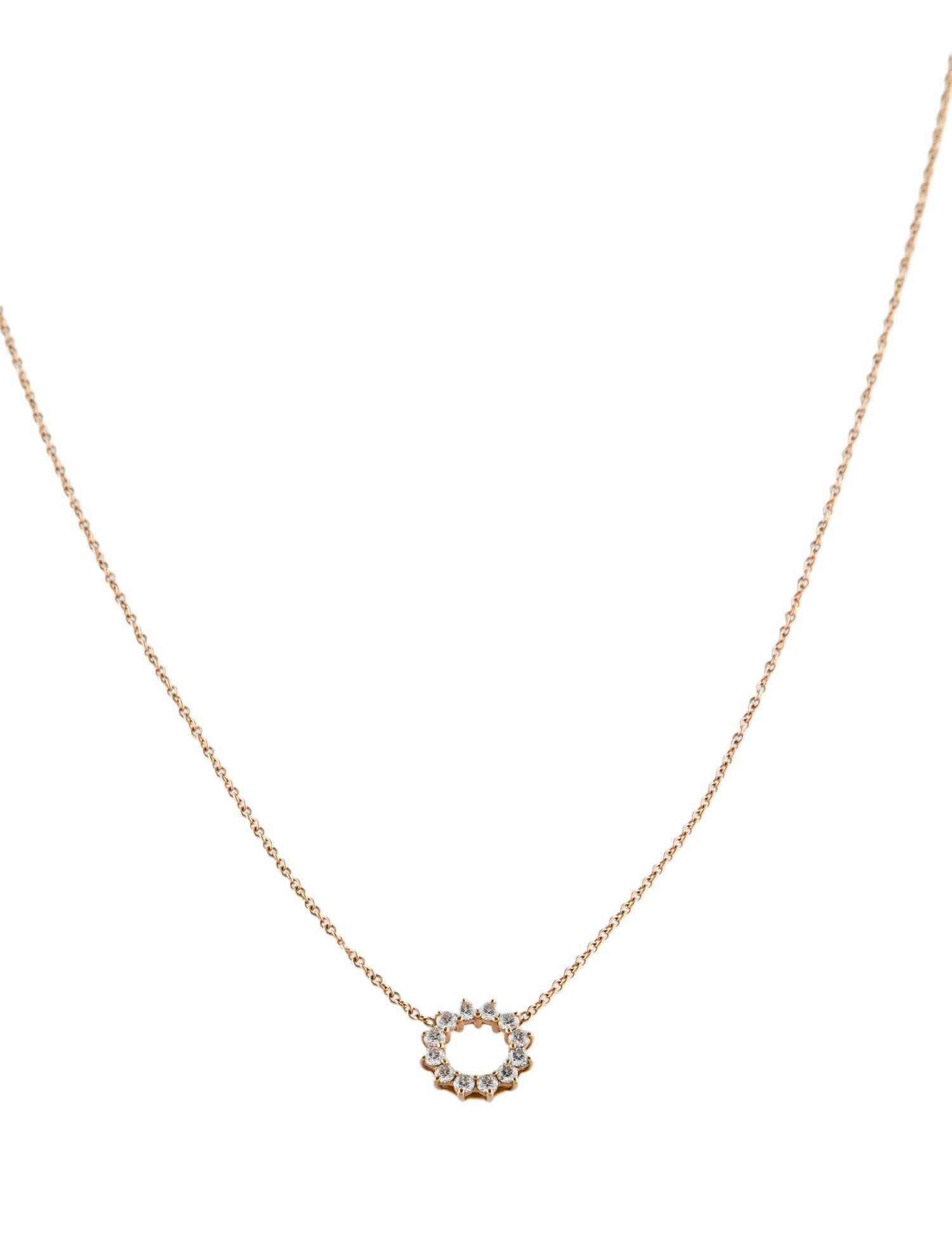 Tiffany & Co. 18K Diamond Mini Open Circle Pendant Necklace