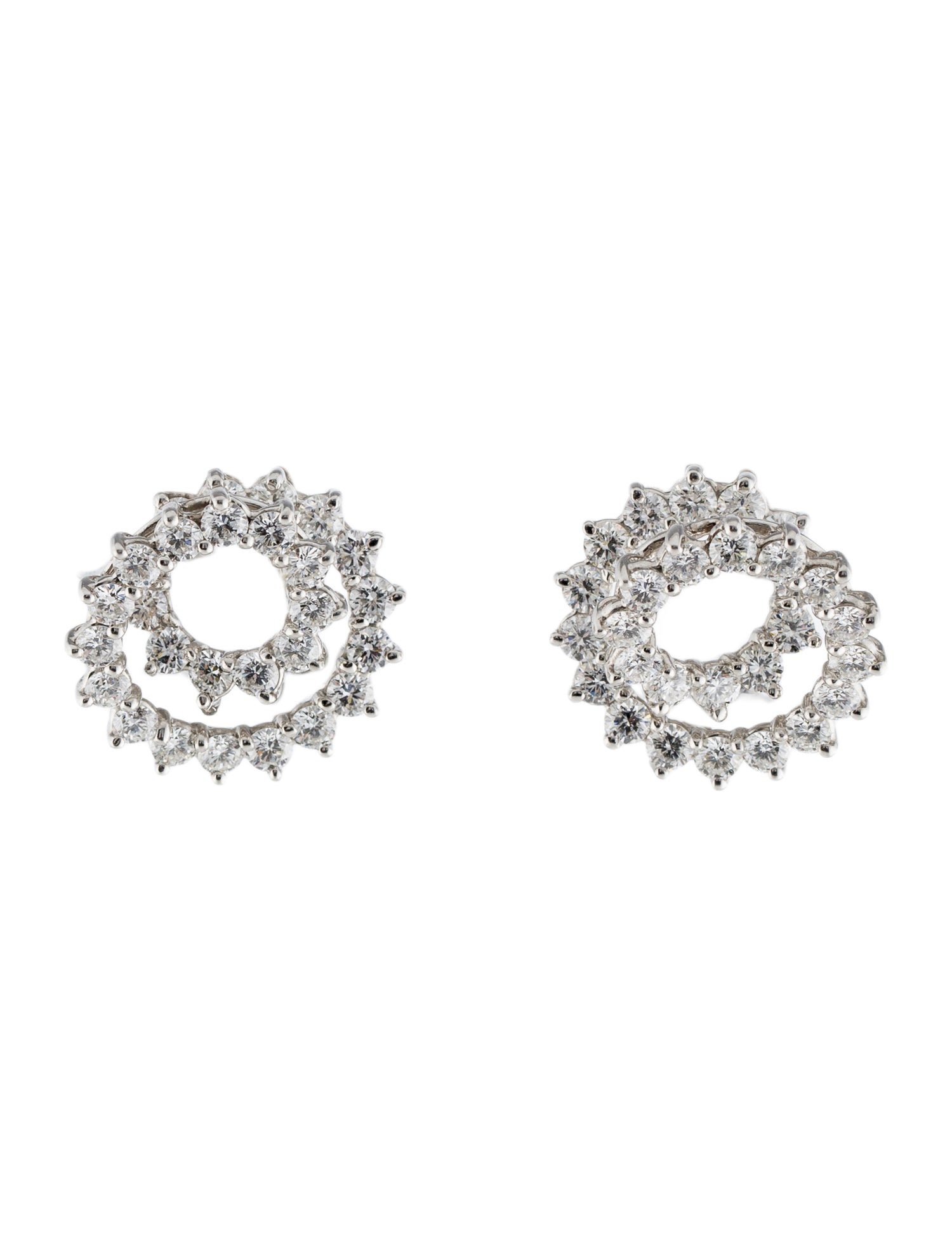 Tiffany & Co. Platinum 3.36ctw Diamond Swirl Clip-On Earrings