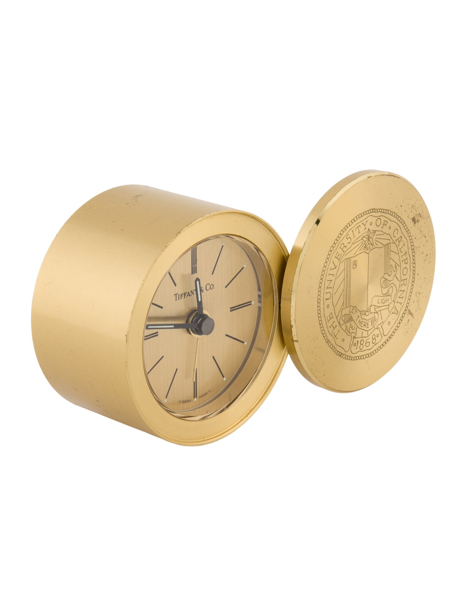 Tiffany & Co. Tiffany & Co USC Trojans Engraved Brass Swiss Made Travel Alarm Swivel Clock